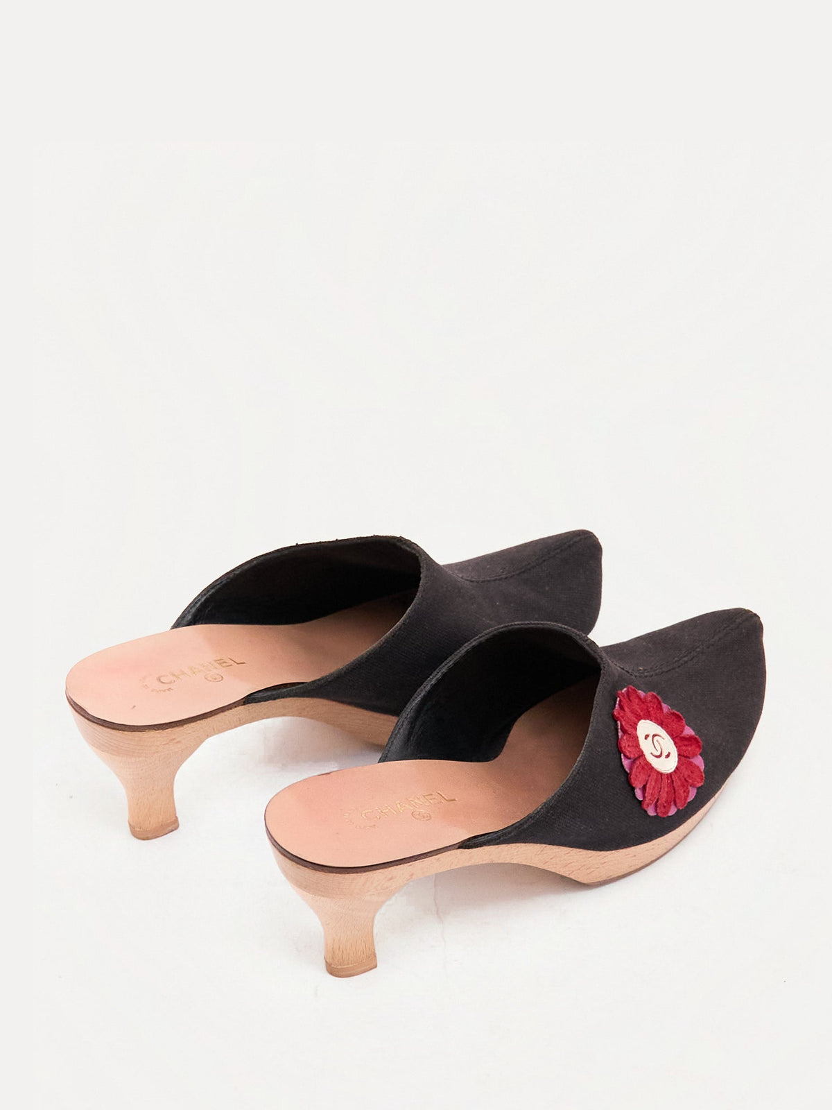 Chanel Canvas Flower Clog 36.5