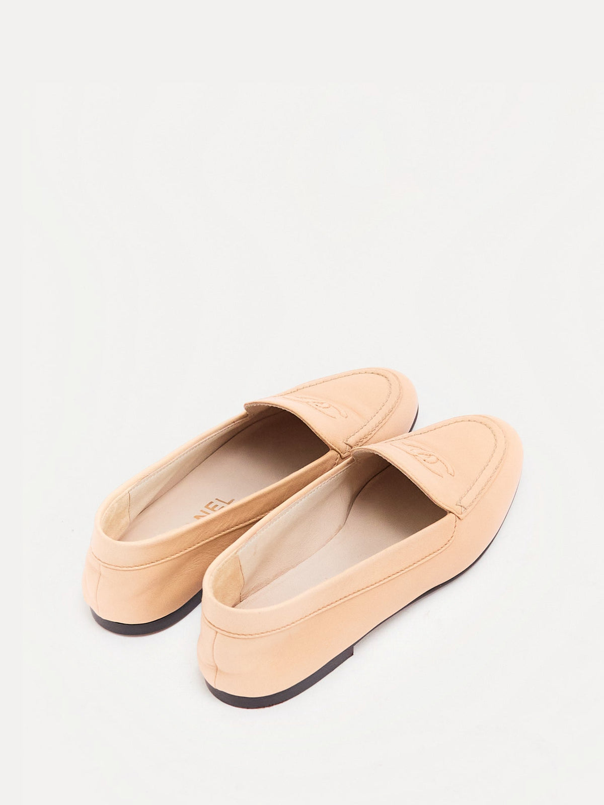 Chanel Tan CC Lambskin Loafers 36