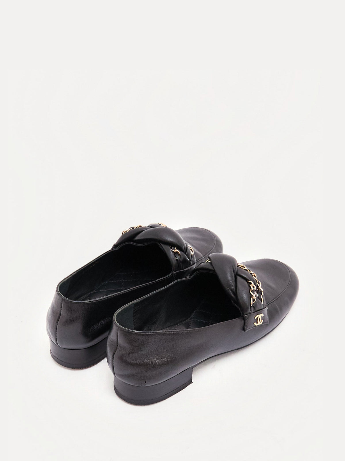 Chanel Black Chain CC Loafer 36
