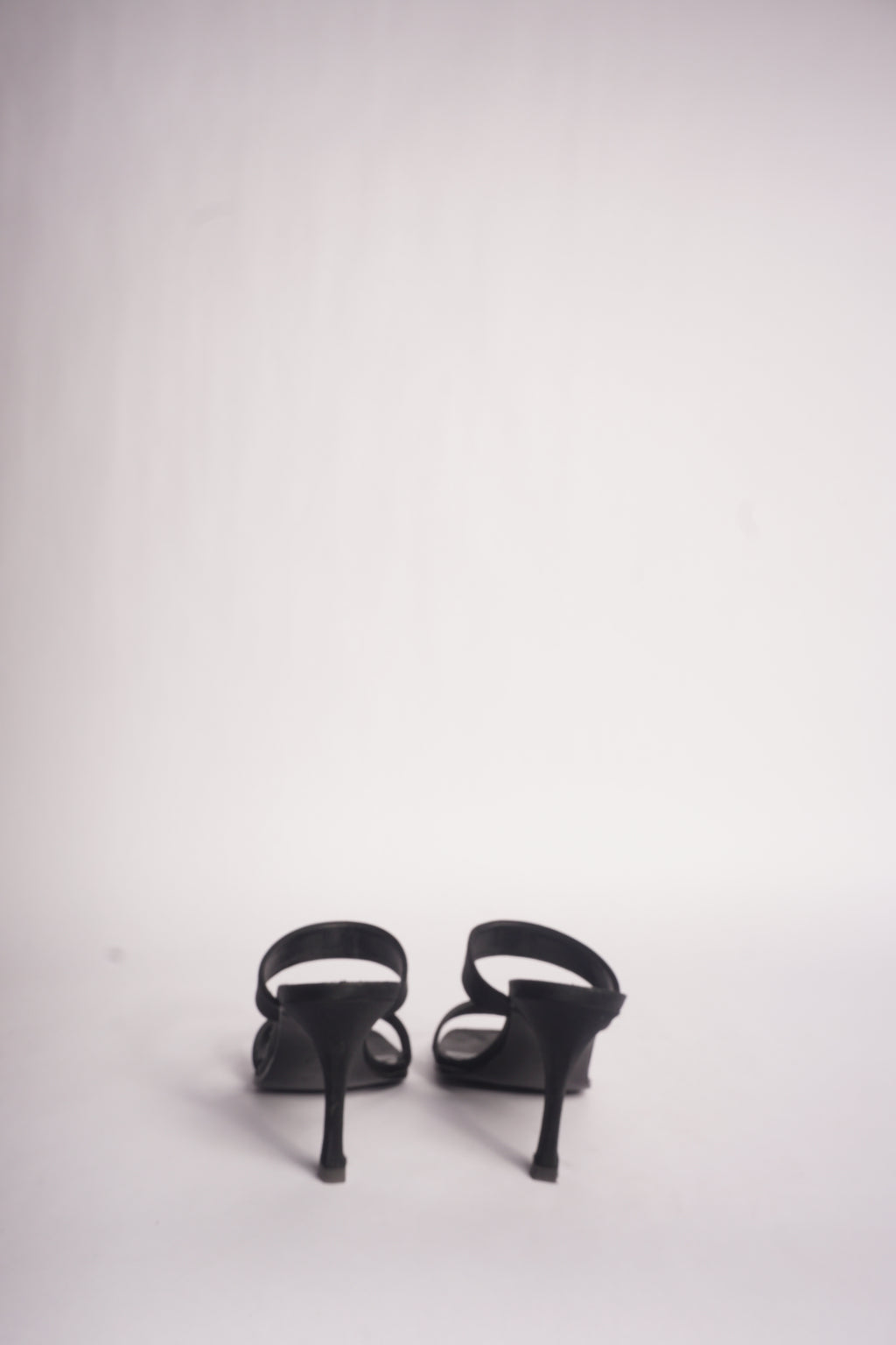 Chanel Black Satin Mules