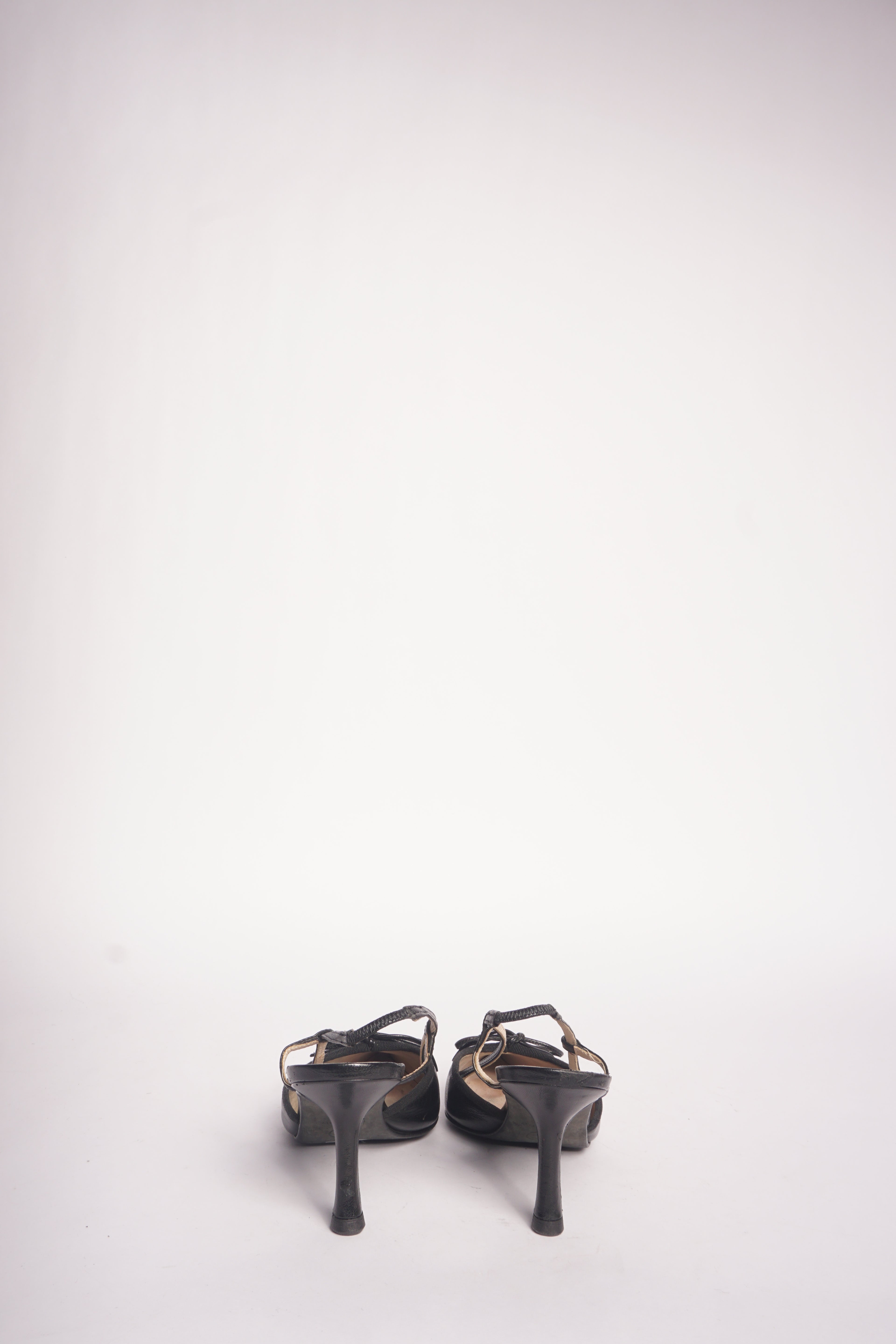 Chanel Black Pointed Toe Slingback Pump