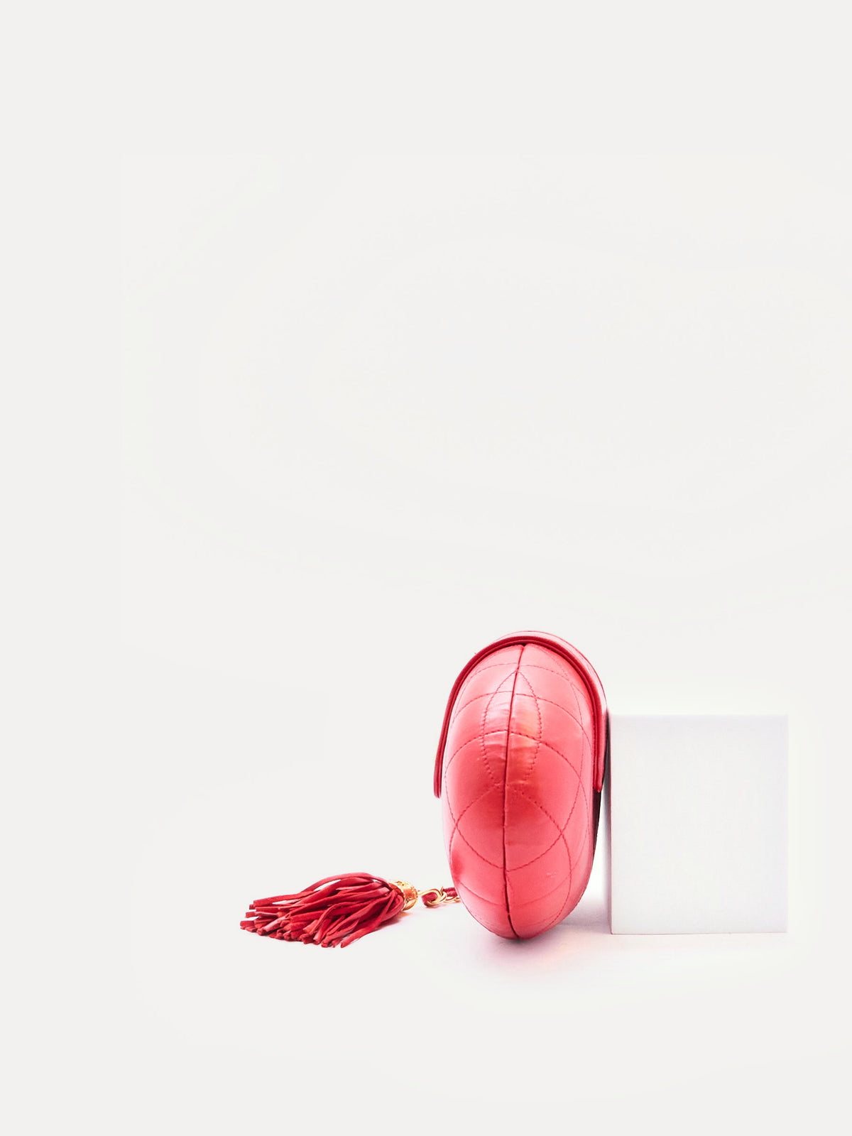 90's Chanel Red Egg Clutch