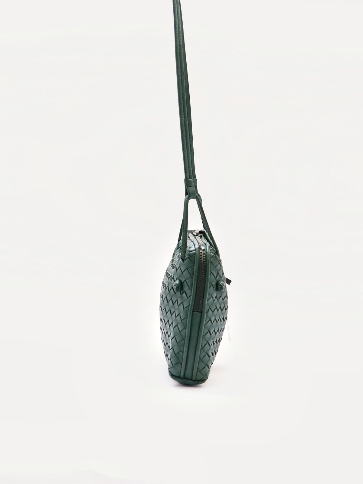 Bottega Veneta Green Intrecciato Leather Crossbody