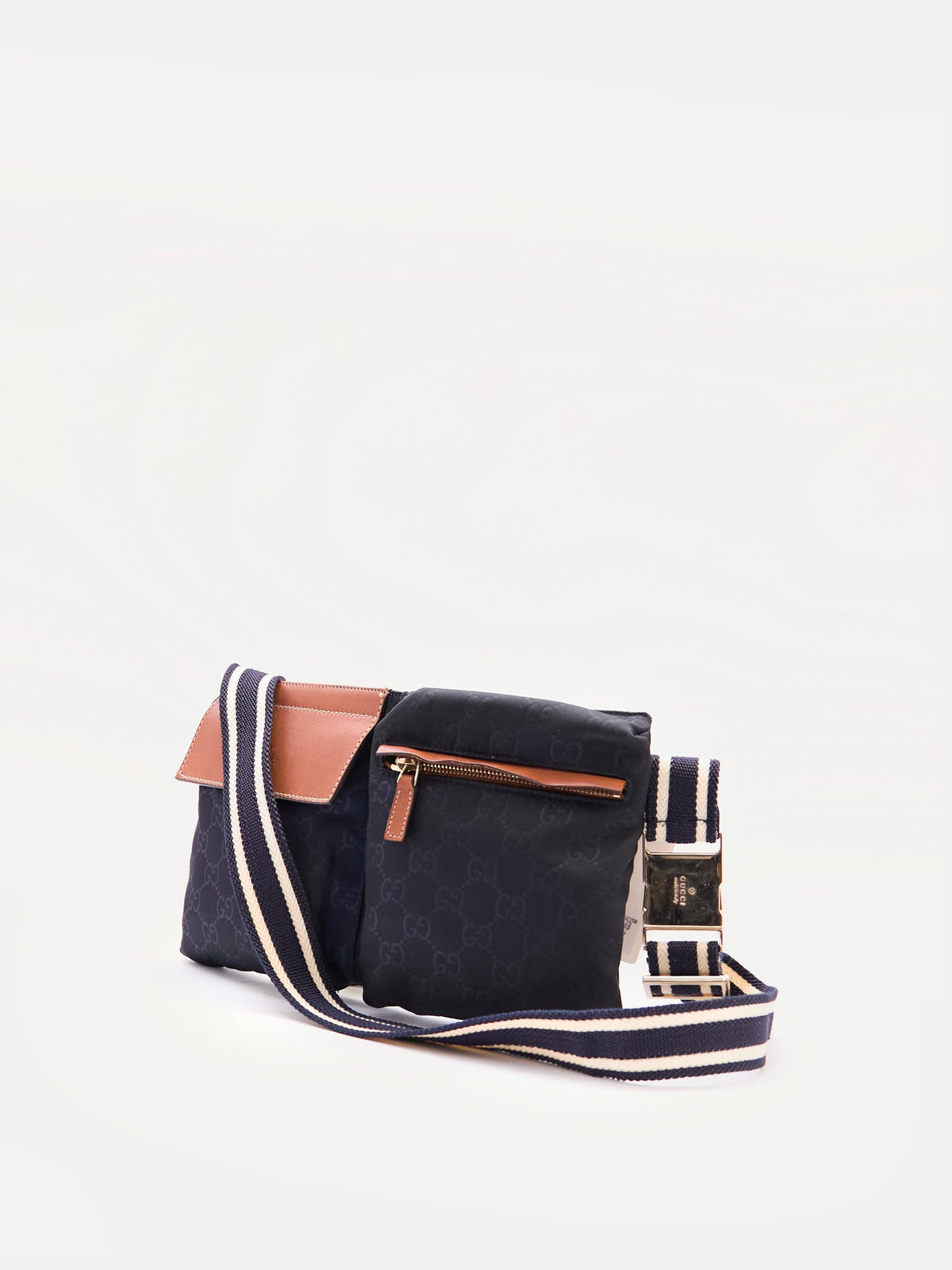 Gucci Navy Brown Monogram Waist Bag