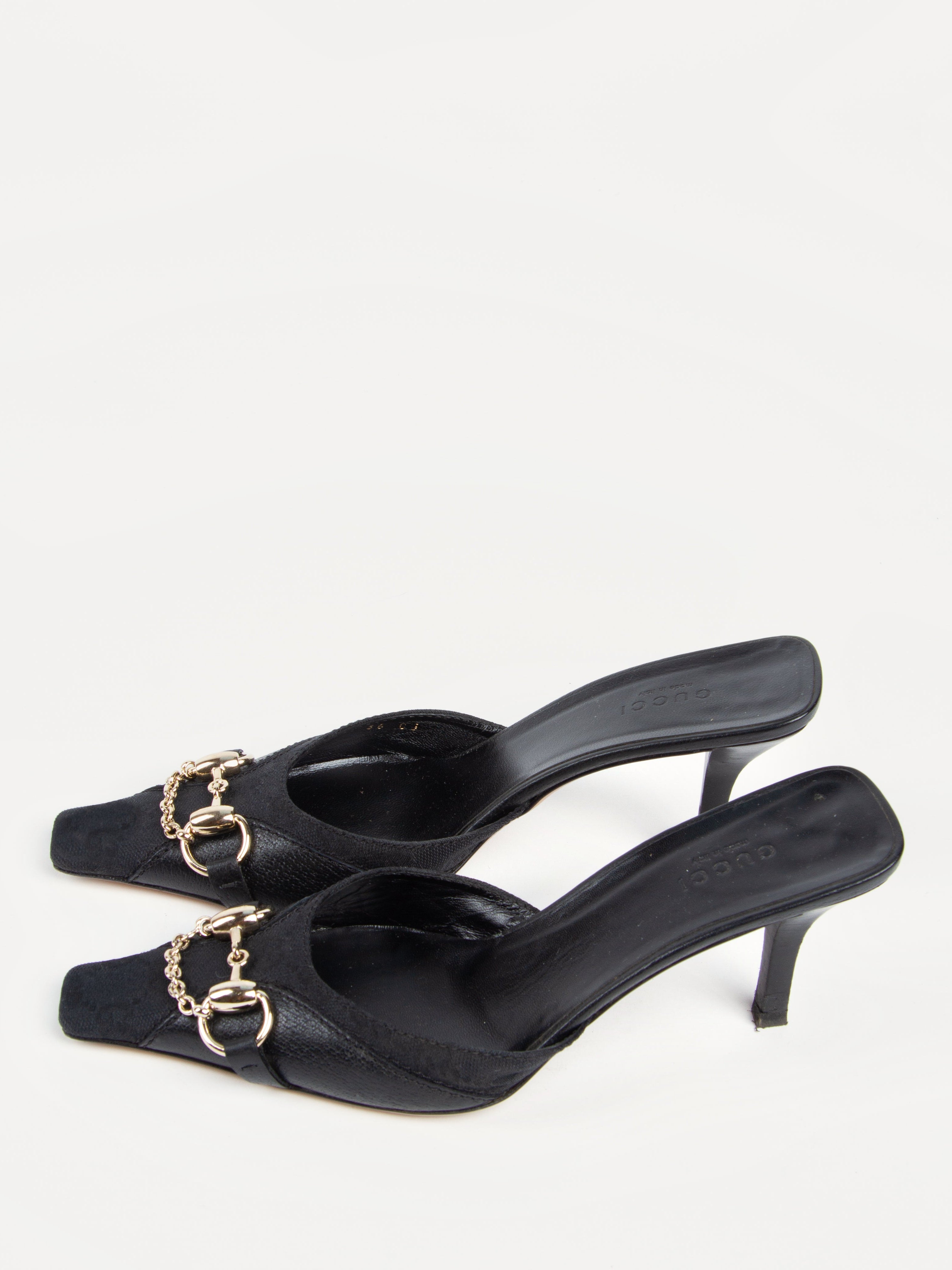 Vintage Gucci By Tom Ford 2000s Size 36 Black Horsebit Mule | Y2K