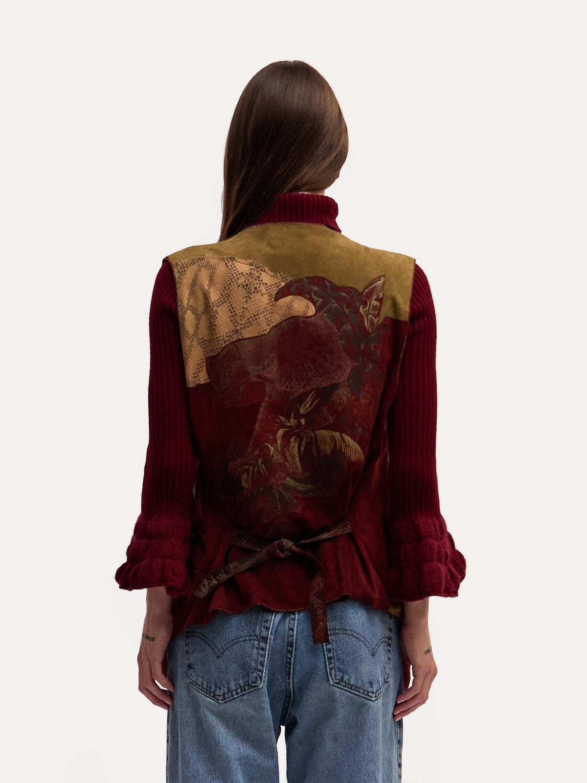 80's Roberto Cavalli Multicolor Printed Snakeskin  Leather Vest