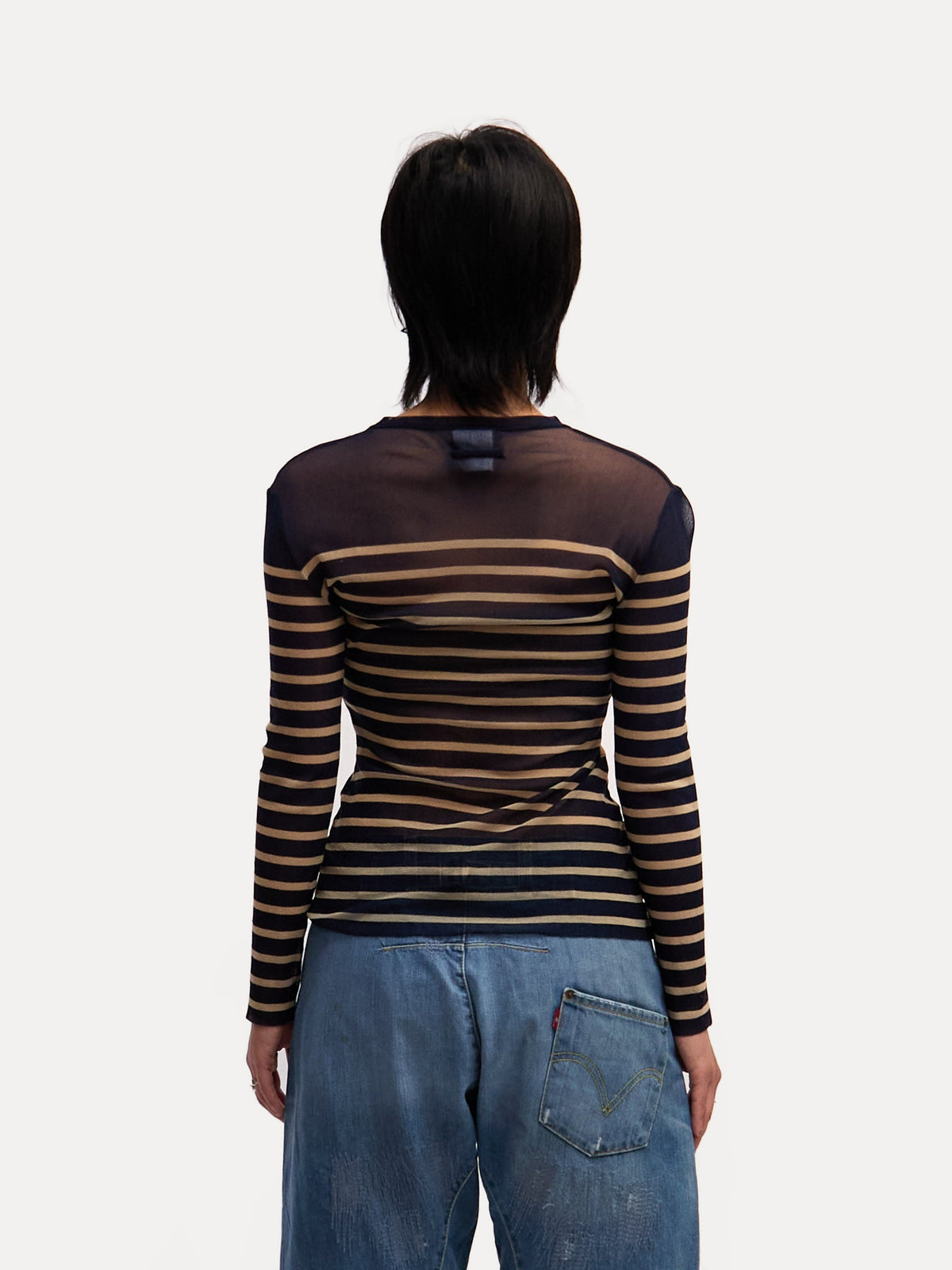 Jean Paul Gaultier Striped Navy Top