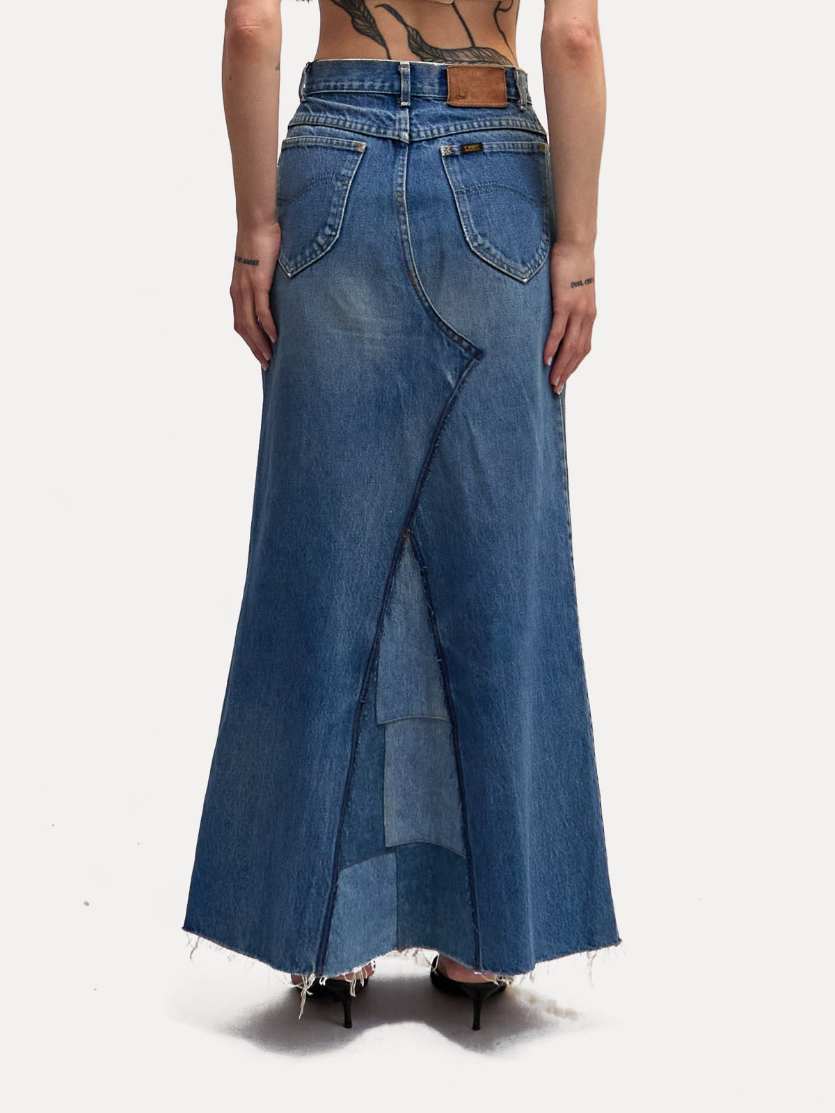 80's Lee's Patchwork Denim Maxi Skirt
