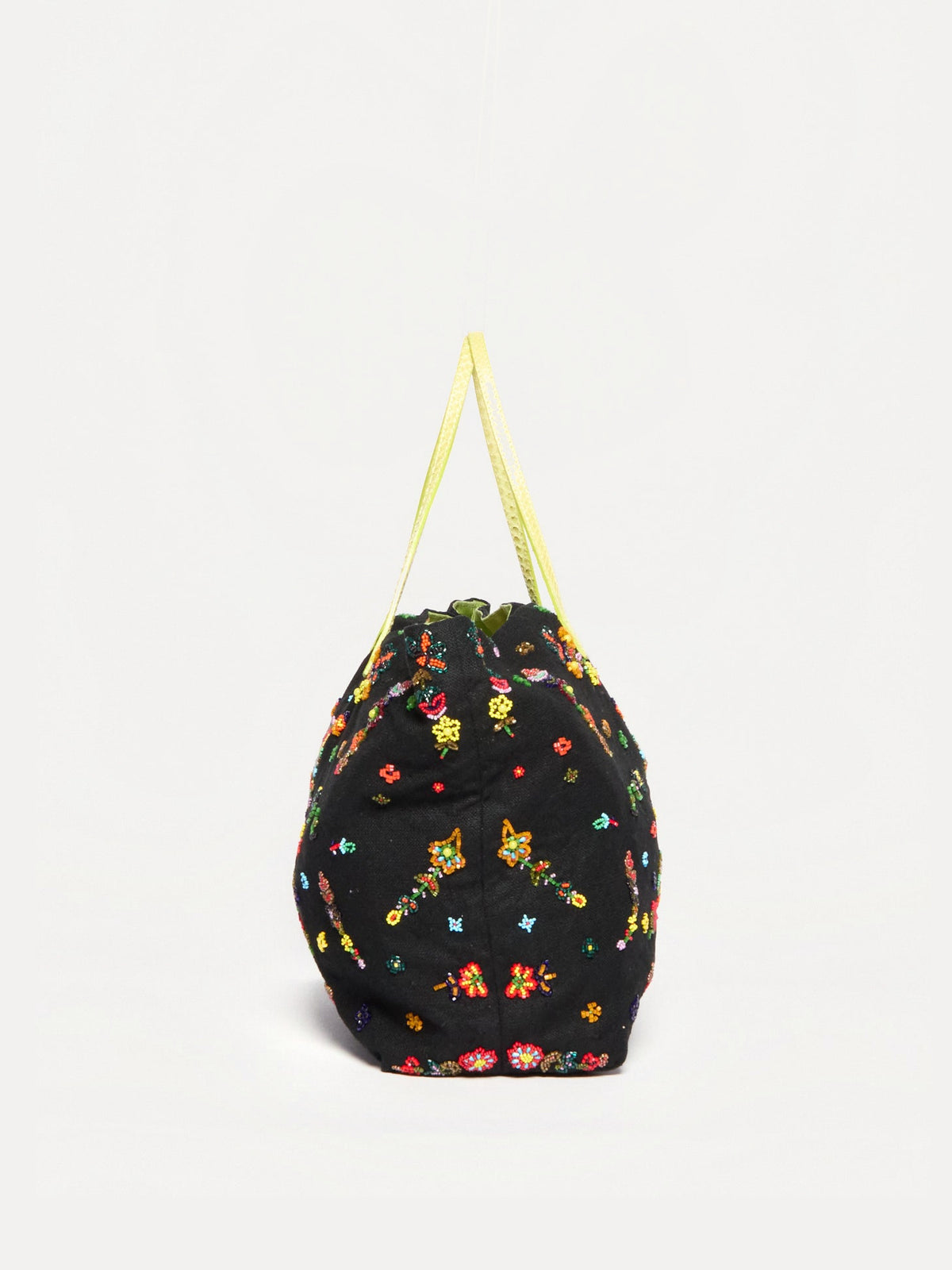 Fendi  Black Multicolor Beaded Tote Bag