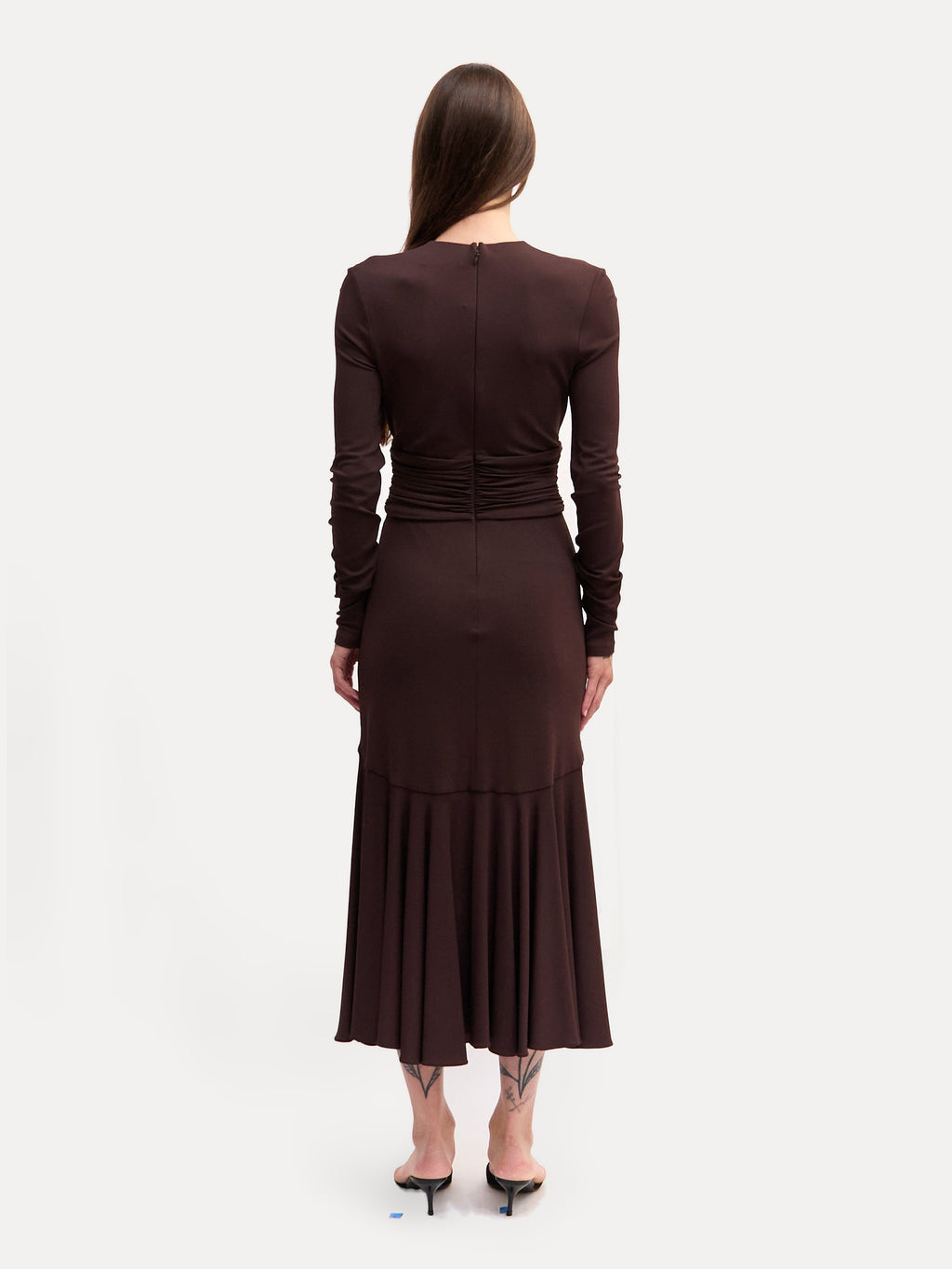 Brown Michael Kors Collection Ruched Gown Made in Italy