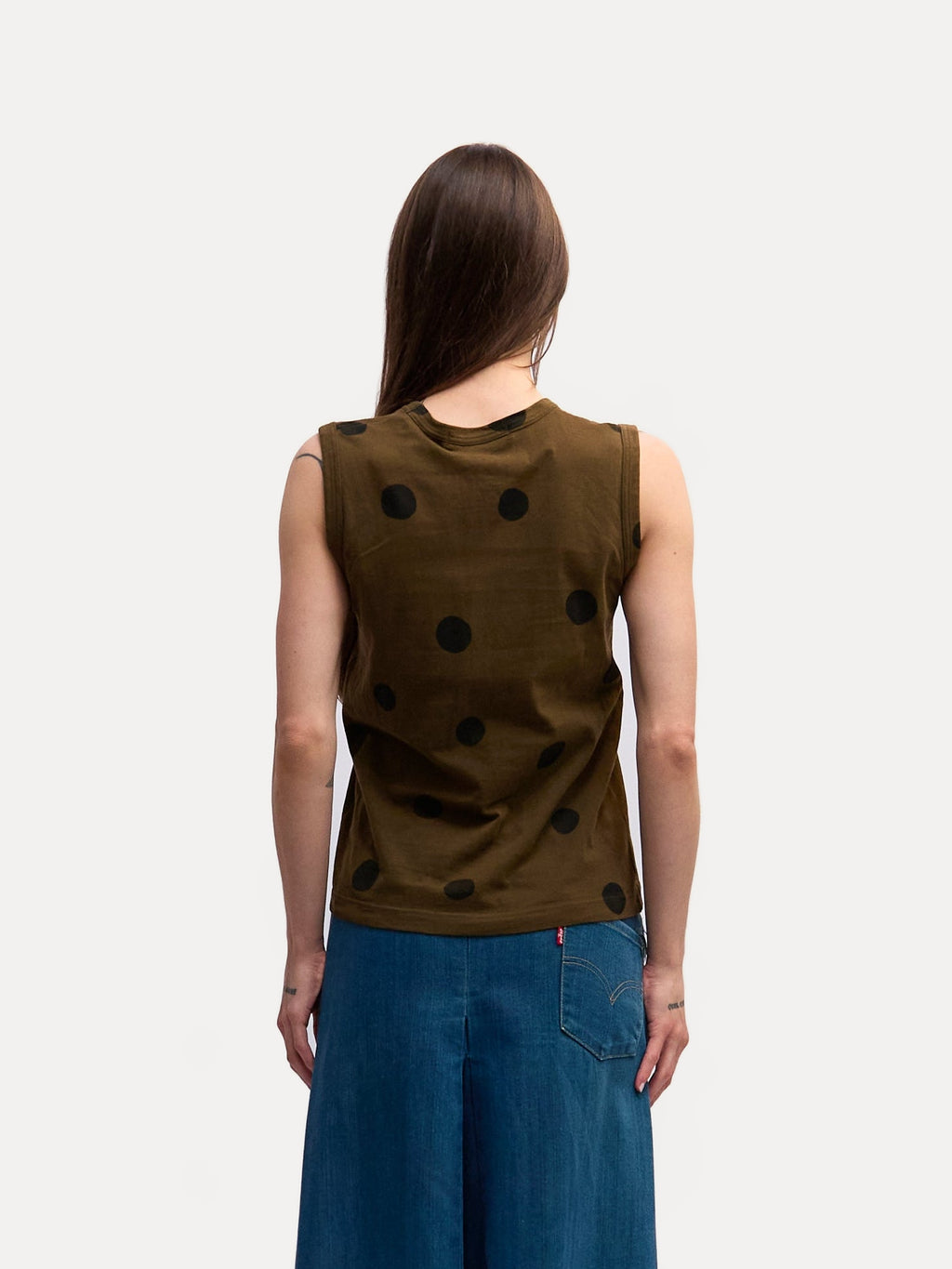 Comme des Garcons Black Green Polka Dot Tank