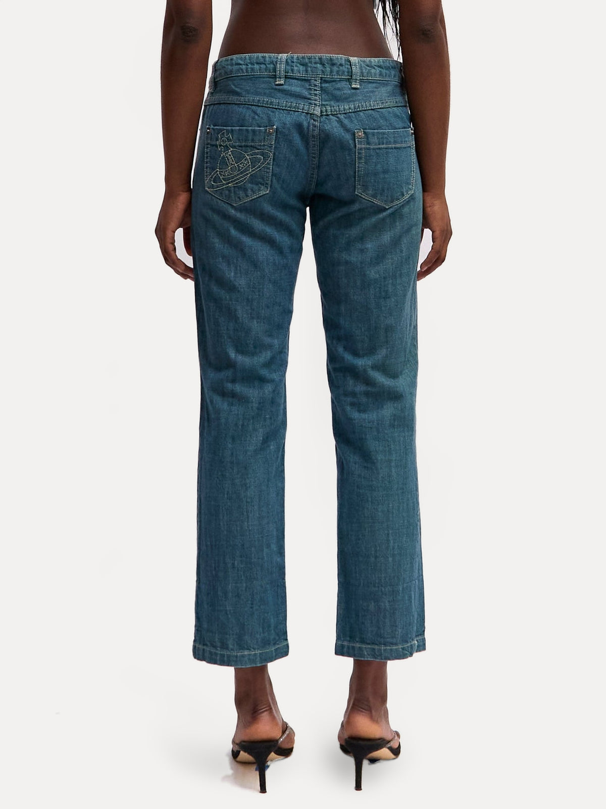 Vivienne Westwood Denim Pants with Orb Embroidery