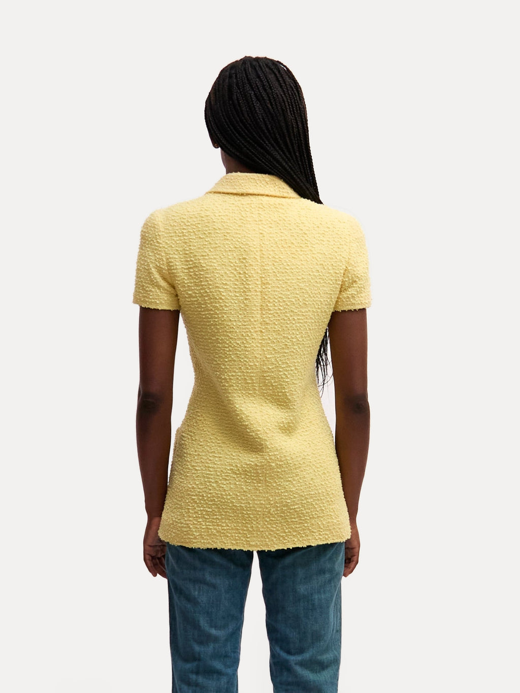 Chanel Yellow Tweed Short Sleeve Blazer, 1997