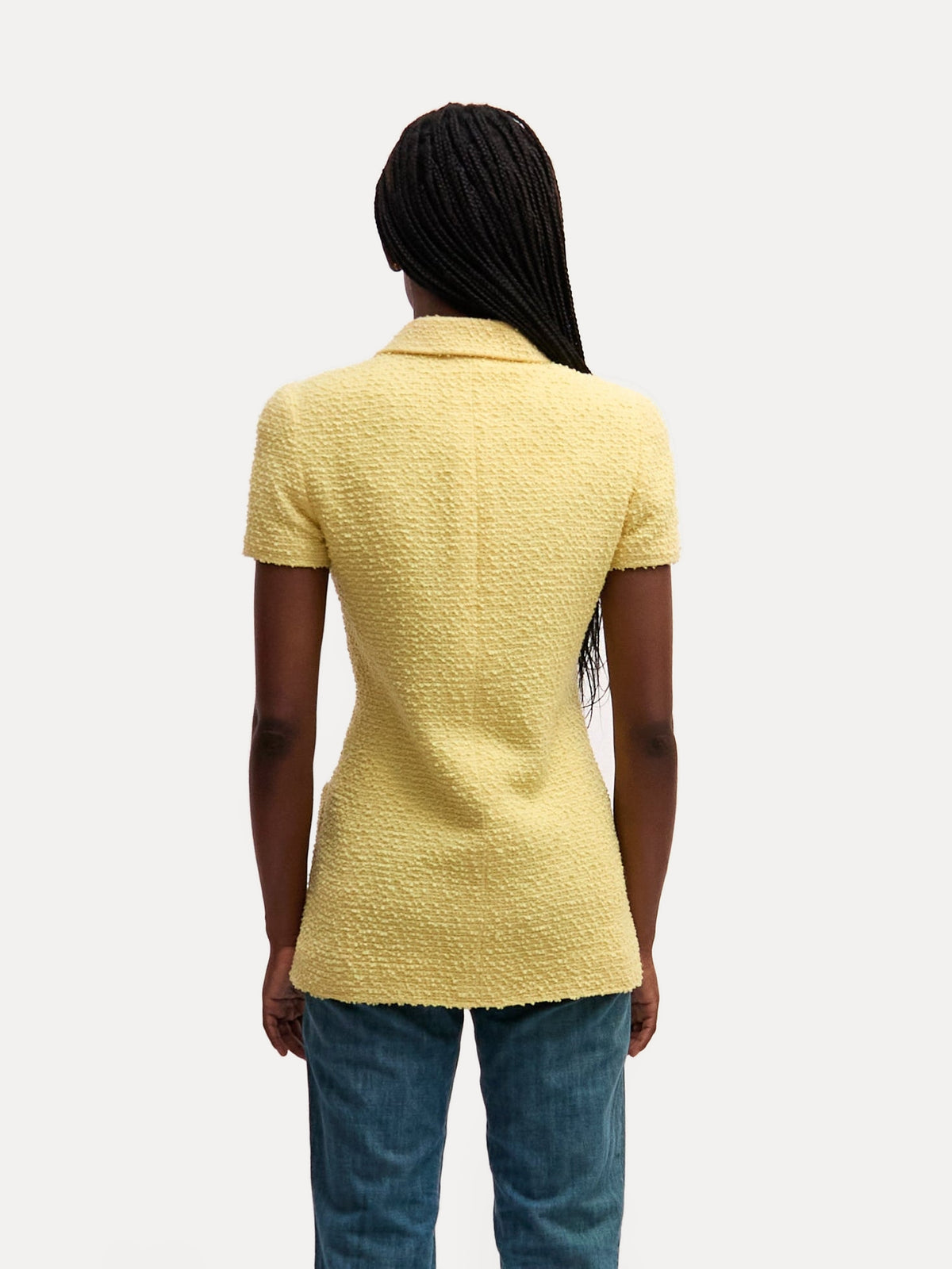 Chanel Yellow Tweed Short Sleeve Blazer, 1997