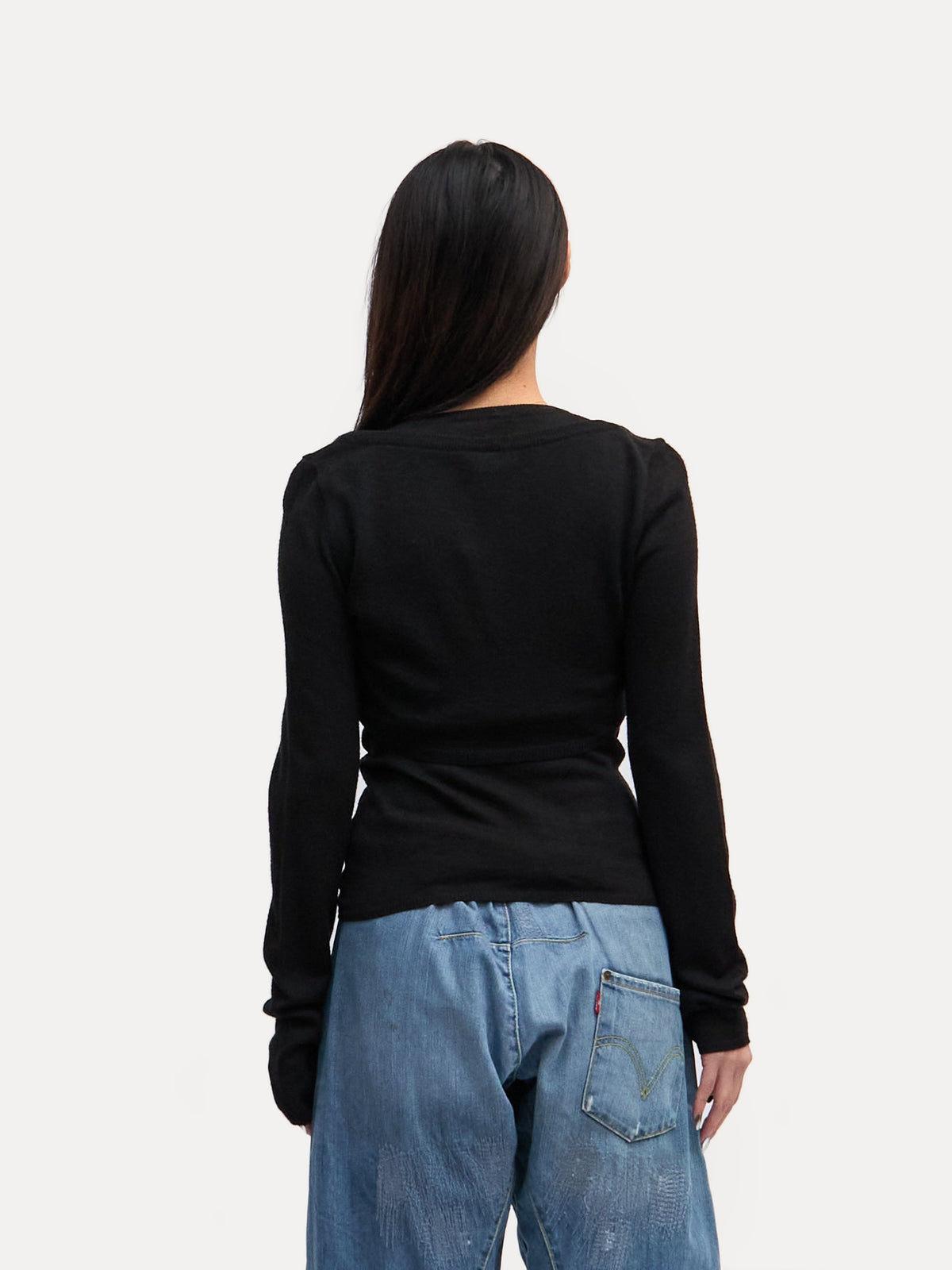 D&G Black VNeck Cropped Sweater Set