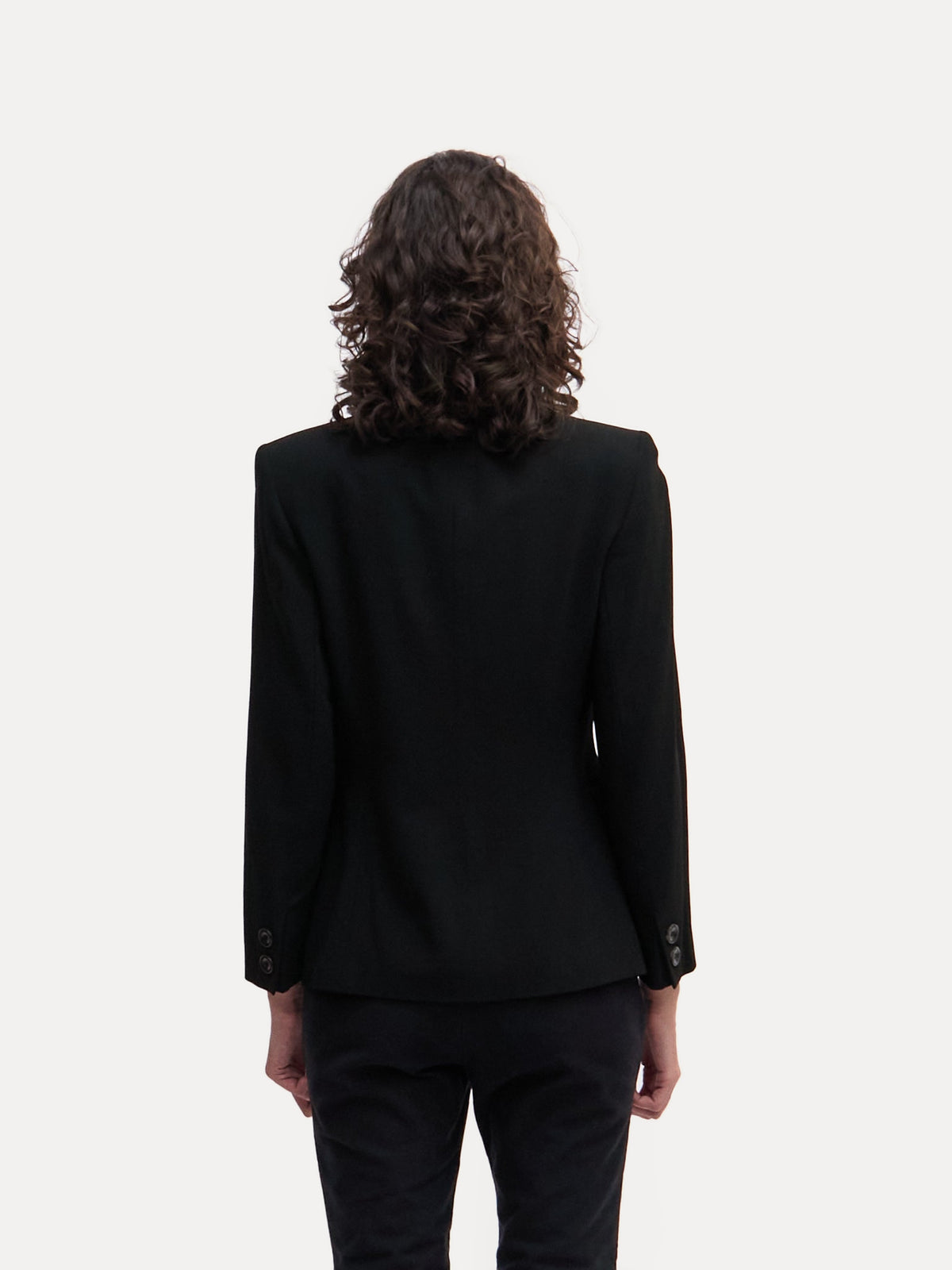 Donna Karan Black Wool Structured Blazer