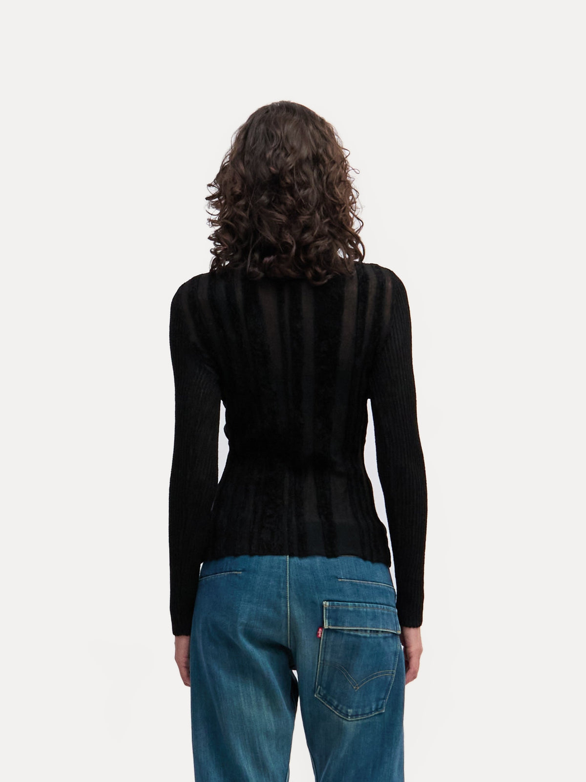 Jean Paul Gaultier Black Striped Mesh Top
