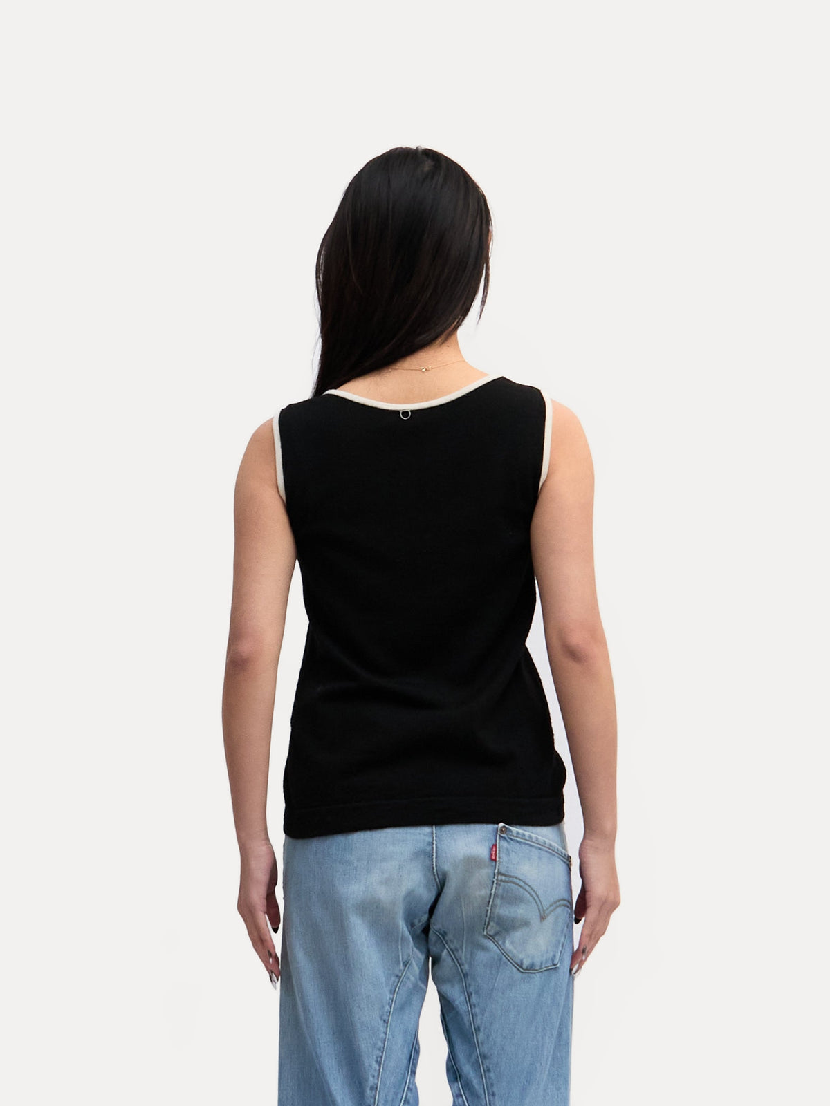 Salvatore Ferragamo Black White Knit Sweater