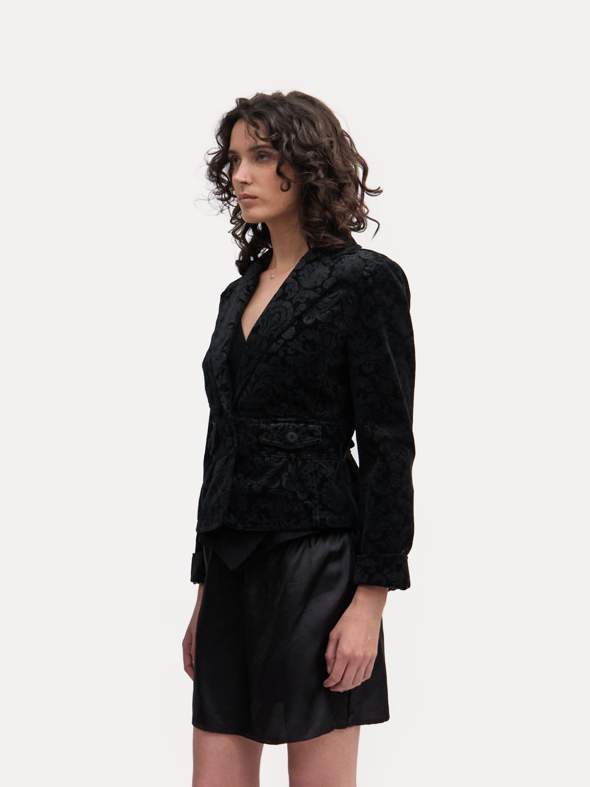 Vintage Black Brocade Jacket