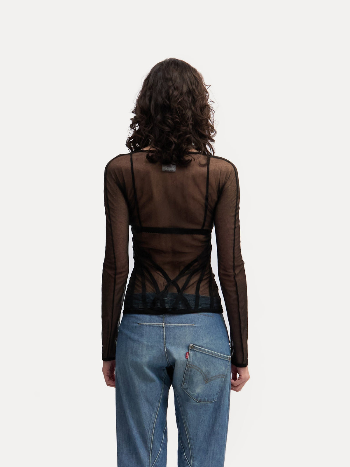 2000’s Christian Dior Black Mesh Corset Top by John Galliano