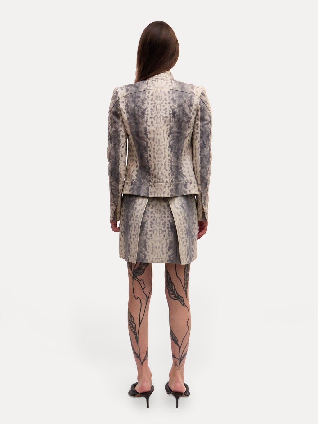 Gucci White Python Embossed Leather Jacket