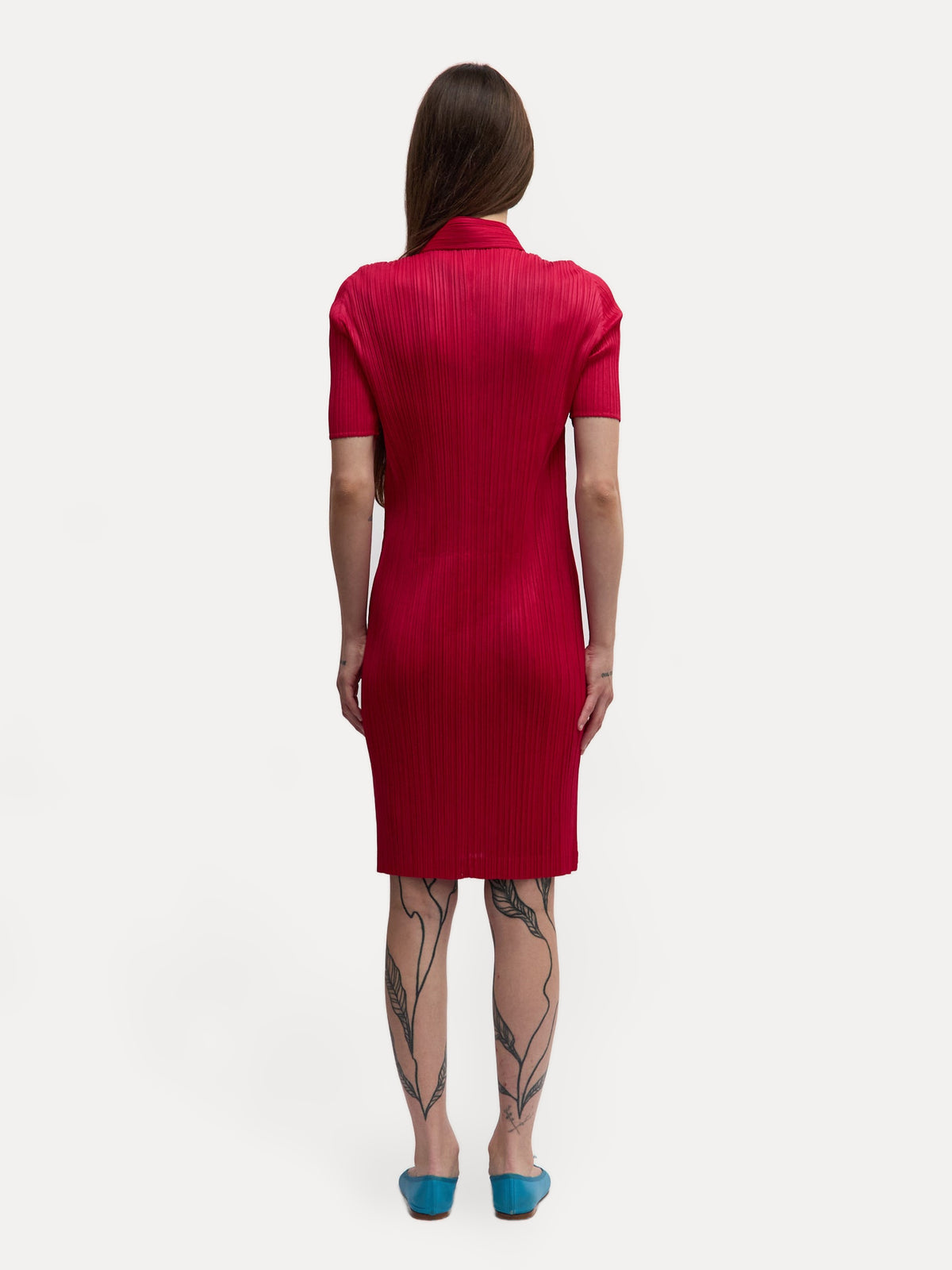 Pleats Please Hot Pink Zip Dress