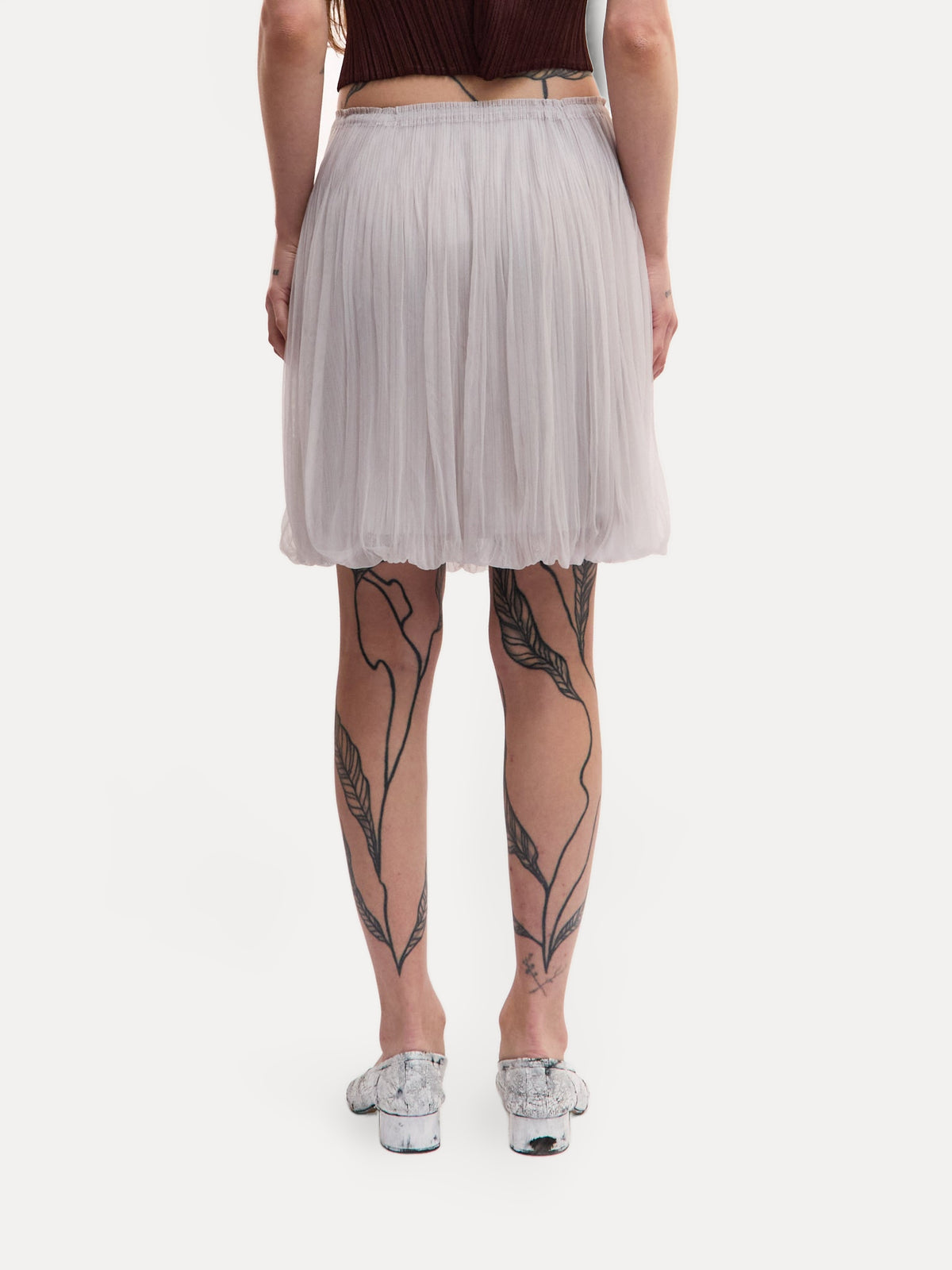 Pleats Please Grey Mini Bubble Skirt