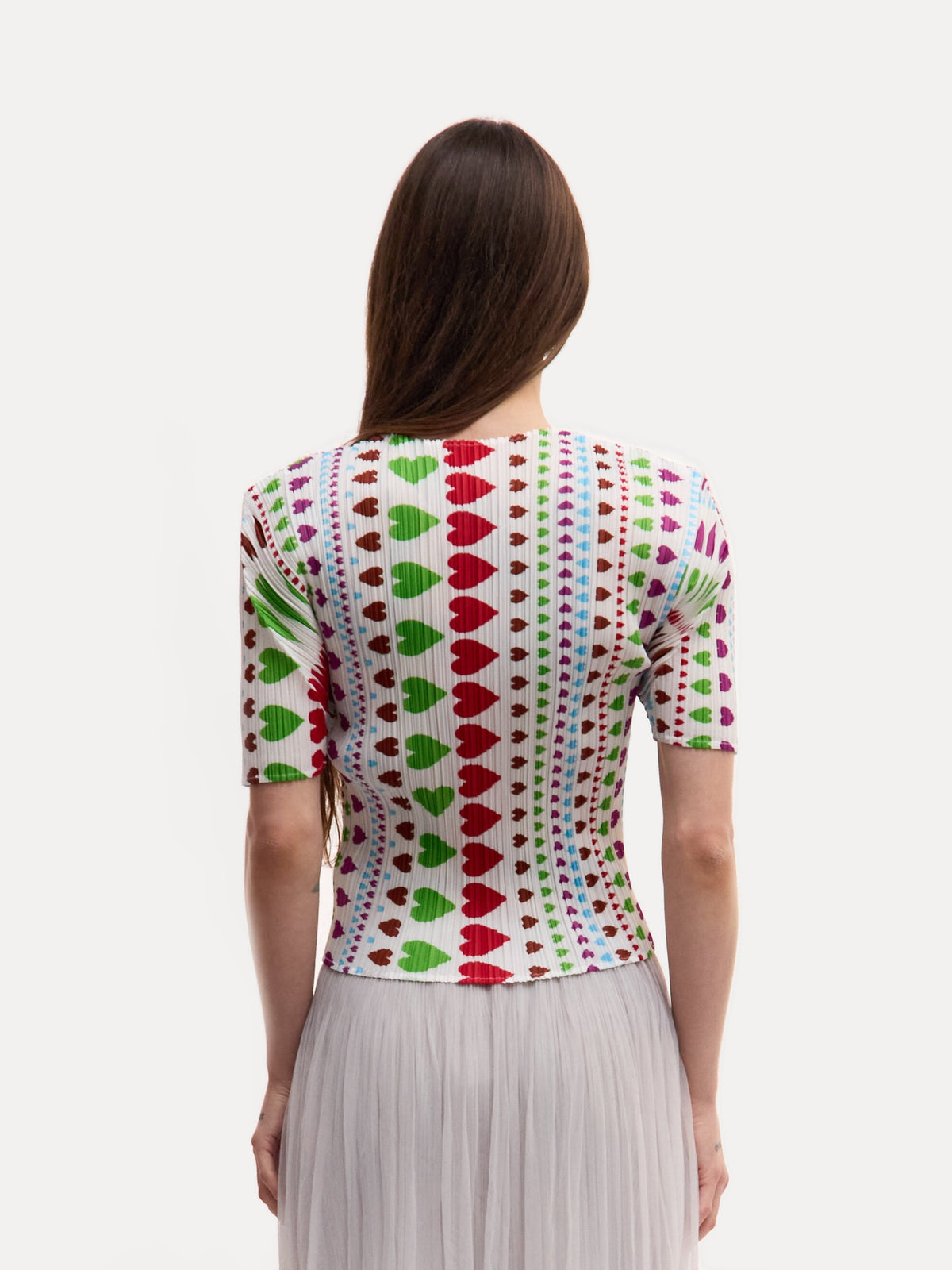Pleats Please Heart Print Short Sleeve