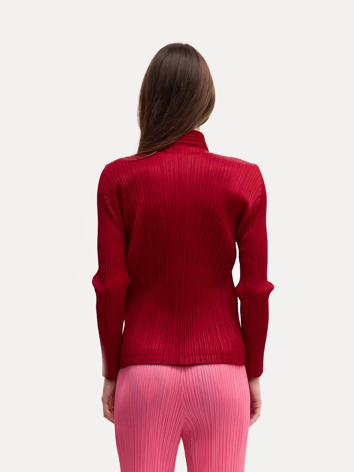 Pleats Please Red Button Up