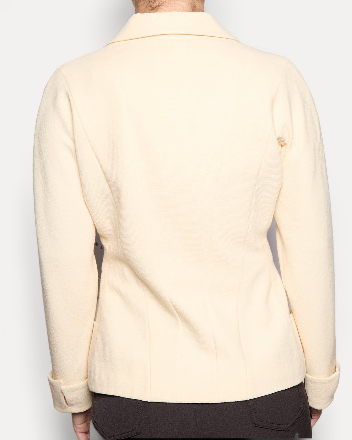 90's Chanel Wool Ivory Jacket Set, Size 40