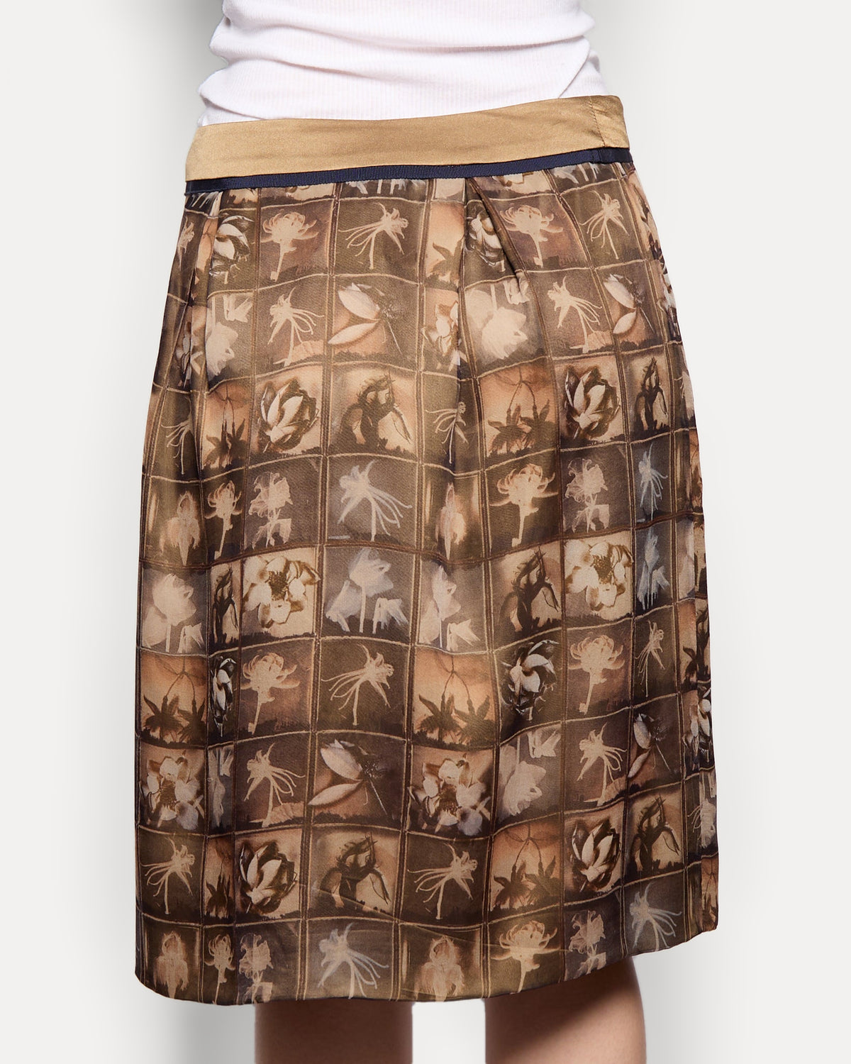 Alberta Ferretti Silk Printed Skirt