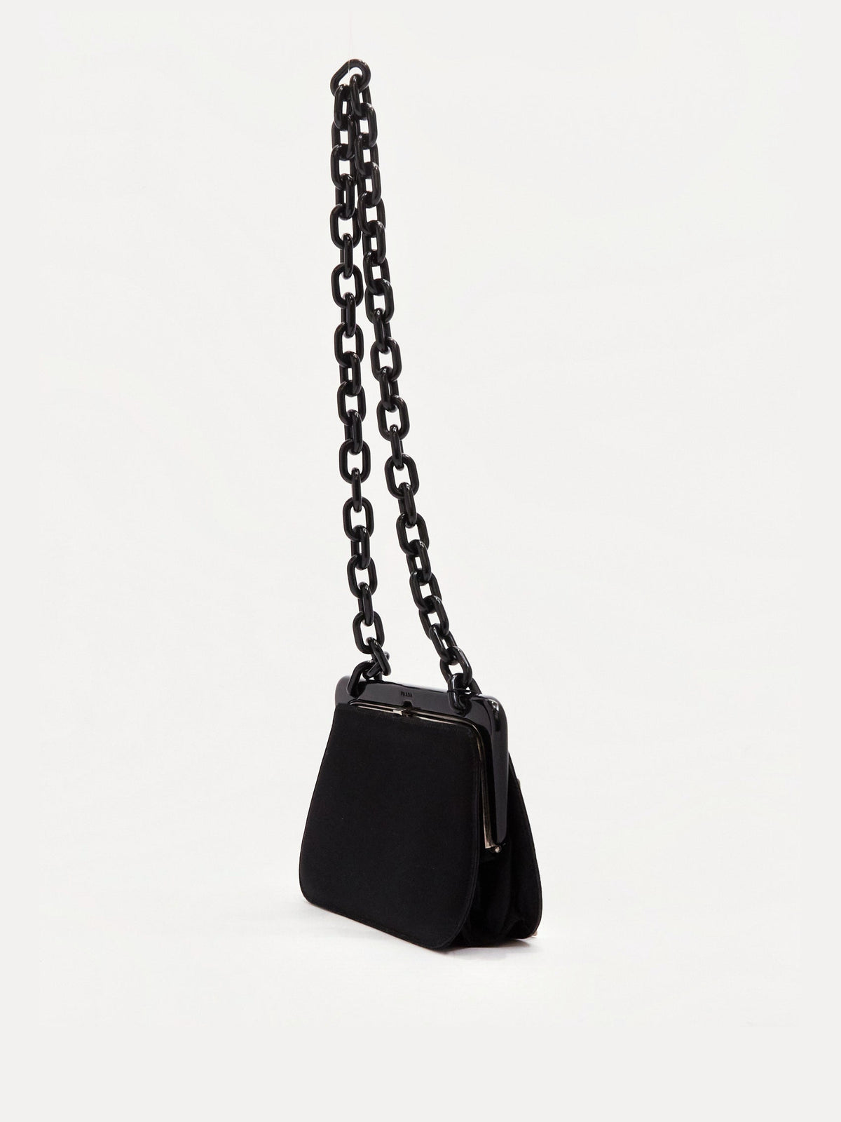 Prada Black Satin Chain Shoulder Bag