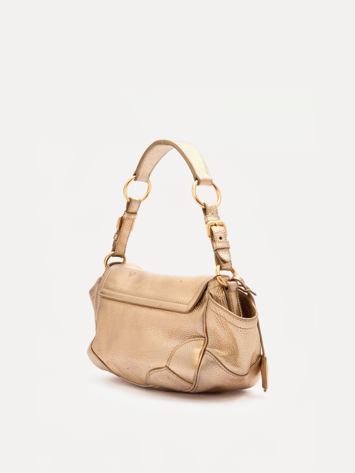 00's Prada Gold Leather Shoulder Bag