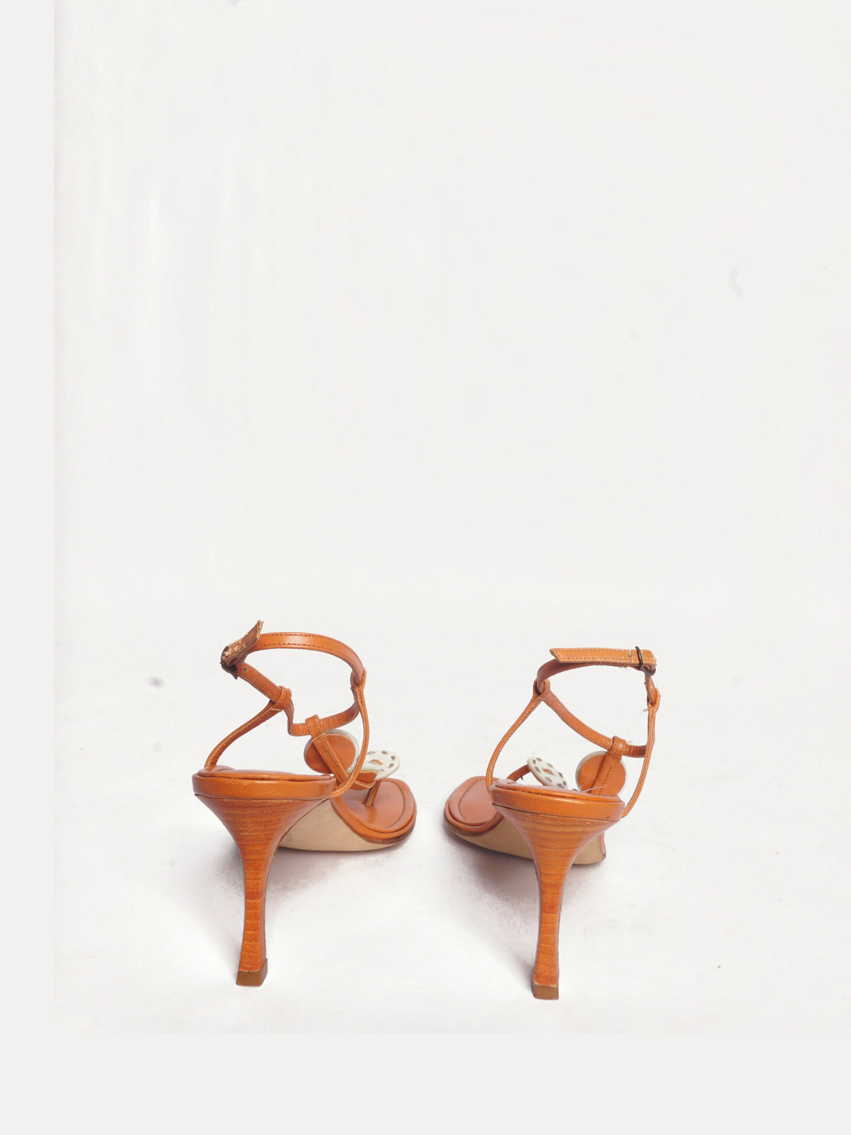 Manolo Blahnik Orange Shell Sandals