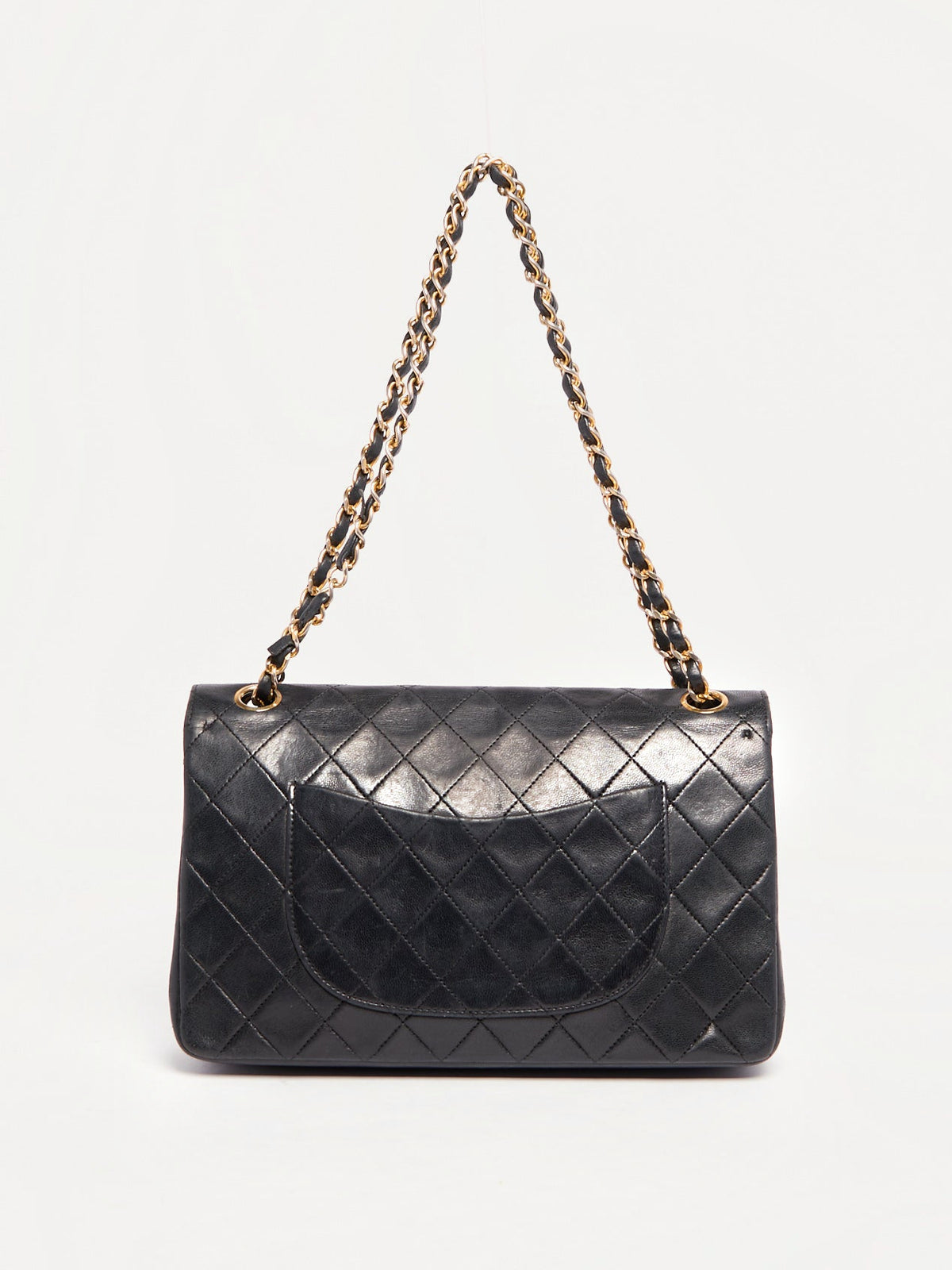 90’s Chanel Lambskin Black Classic Double Flap Bag 24K Gold Hardware