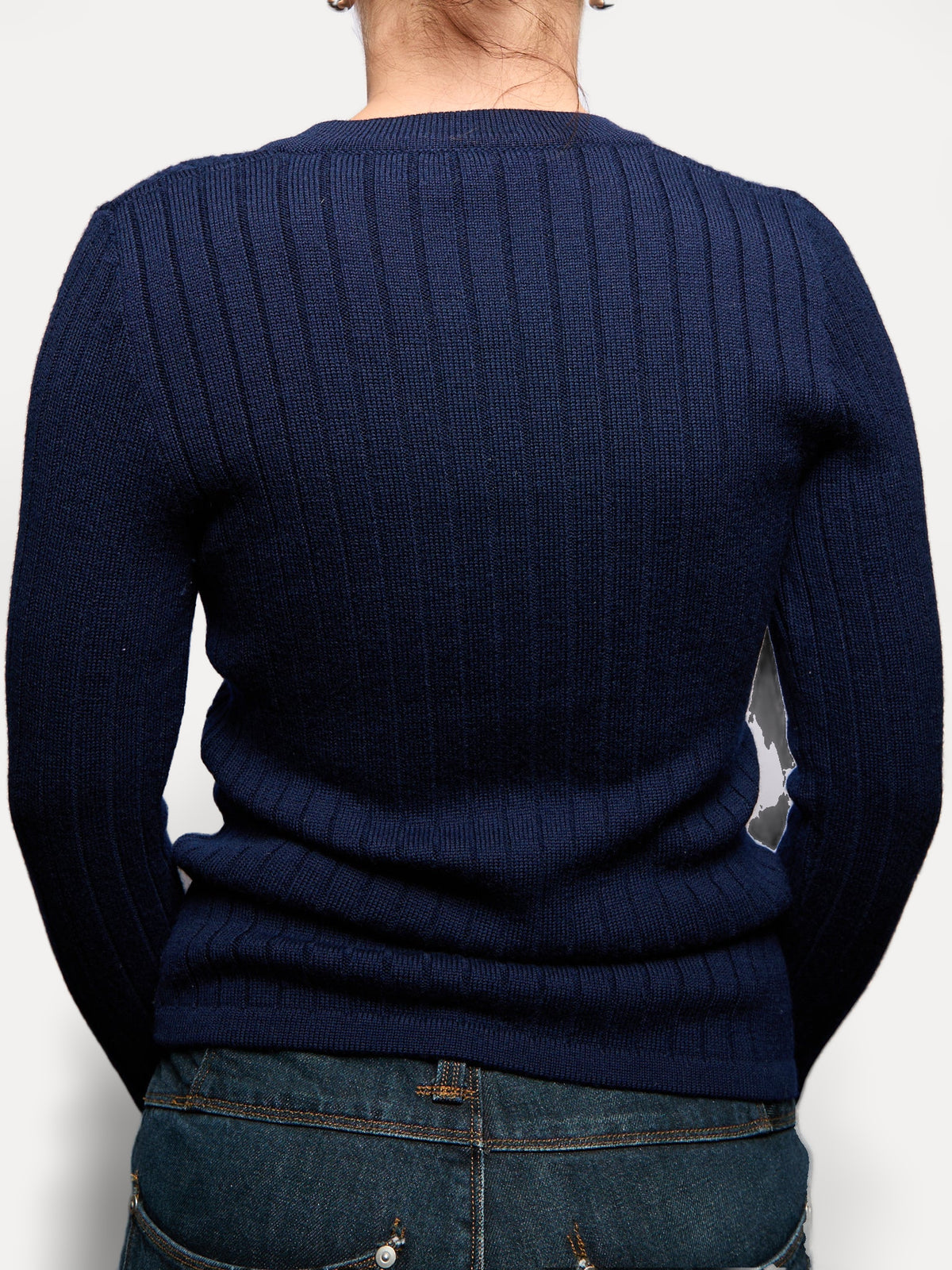 90's Celine Navy Cable Knit Cardigan