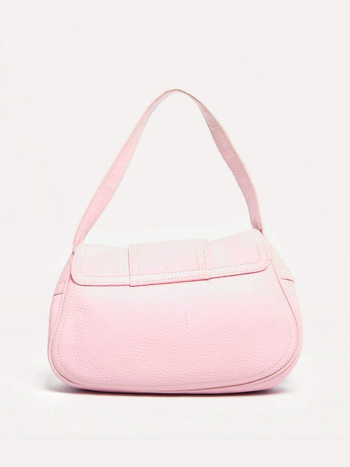 Celine Pink Pebble Leather Buckle Bag