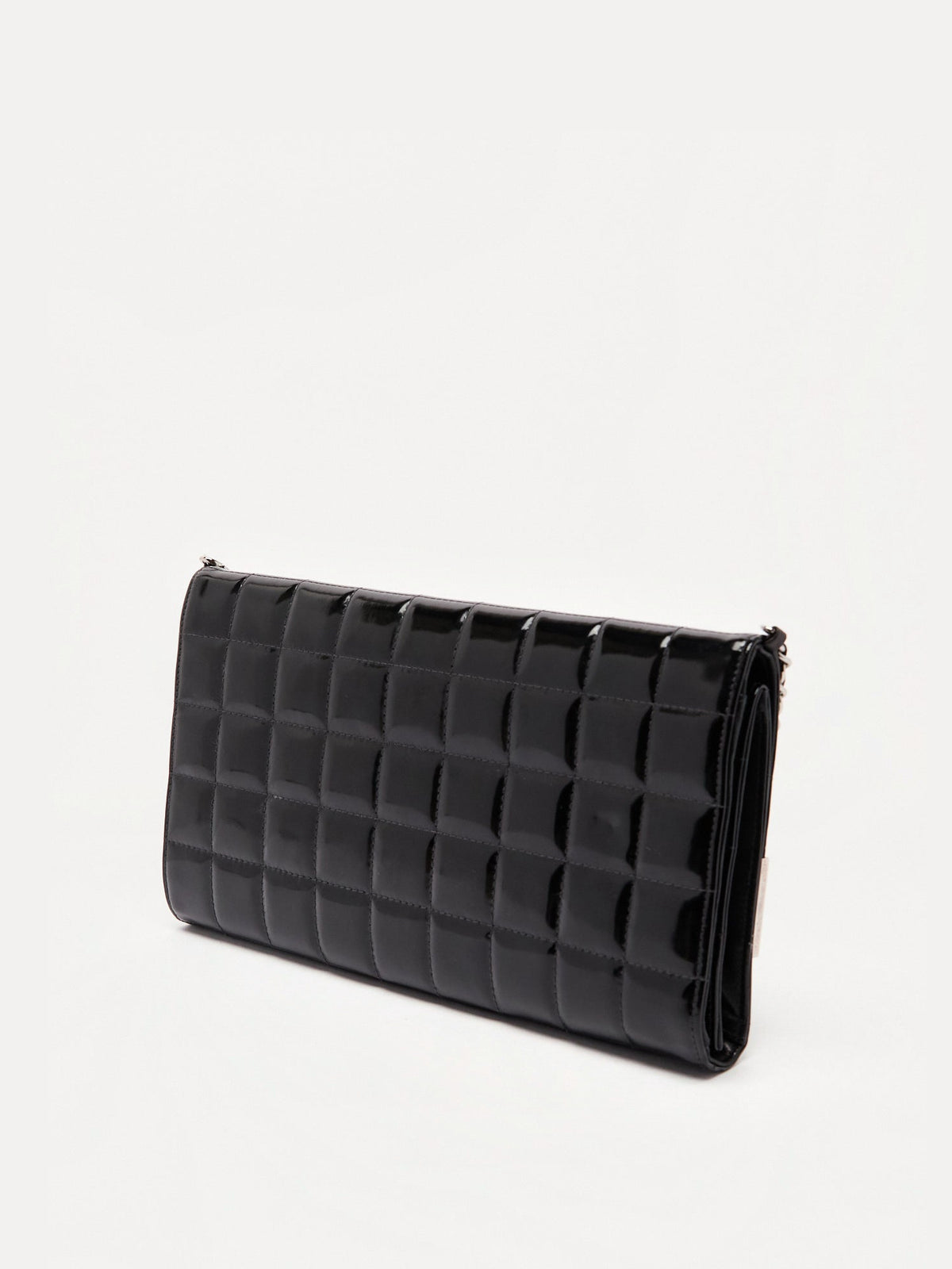 Chanel Black Patent CC Choco Bar Chain Shoulder Bag