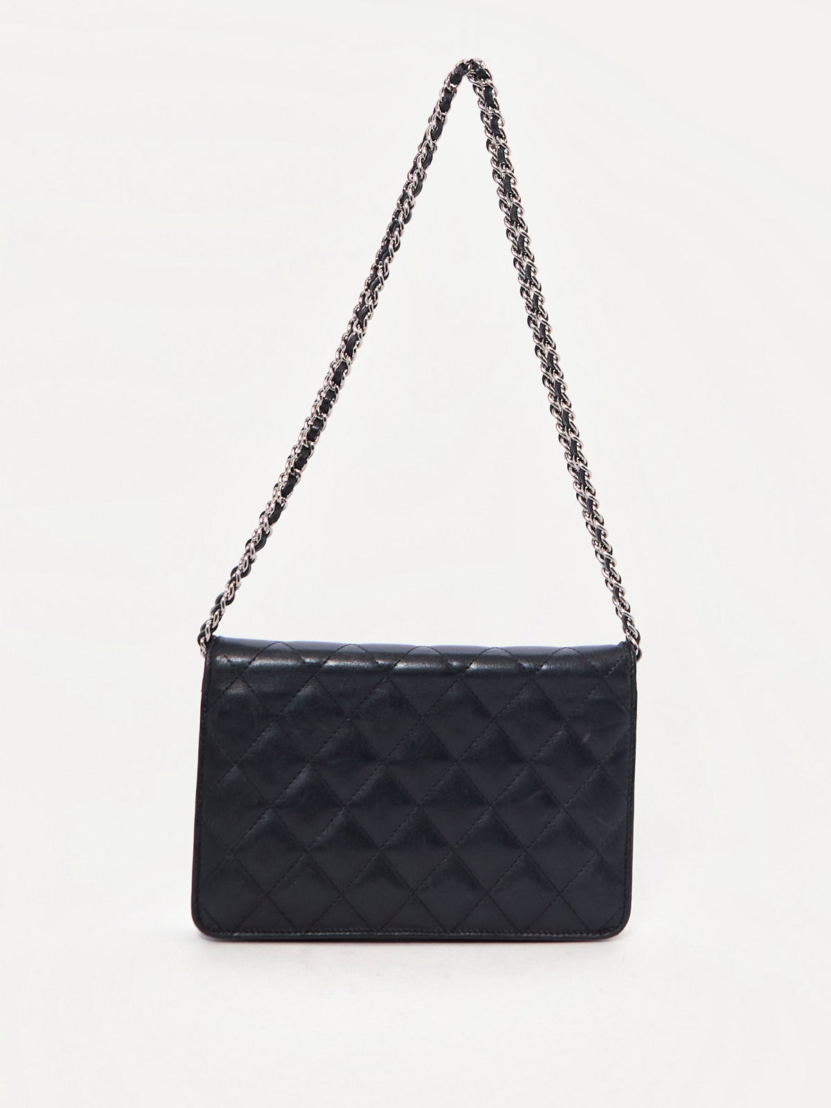 Chanel Cambon Black Lambskin Chain Wallet