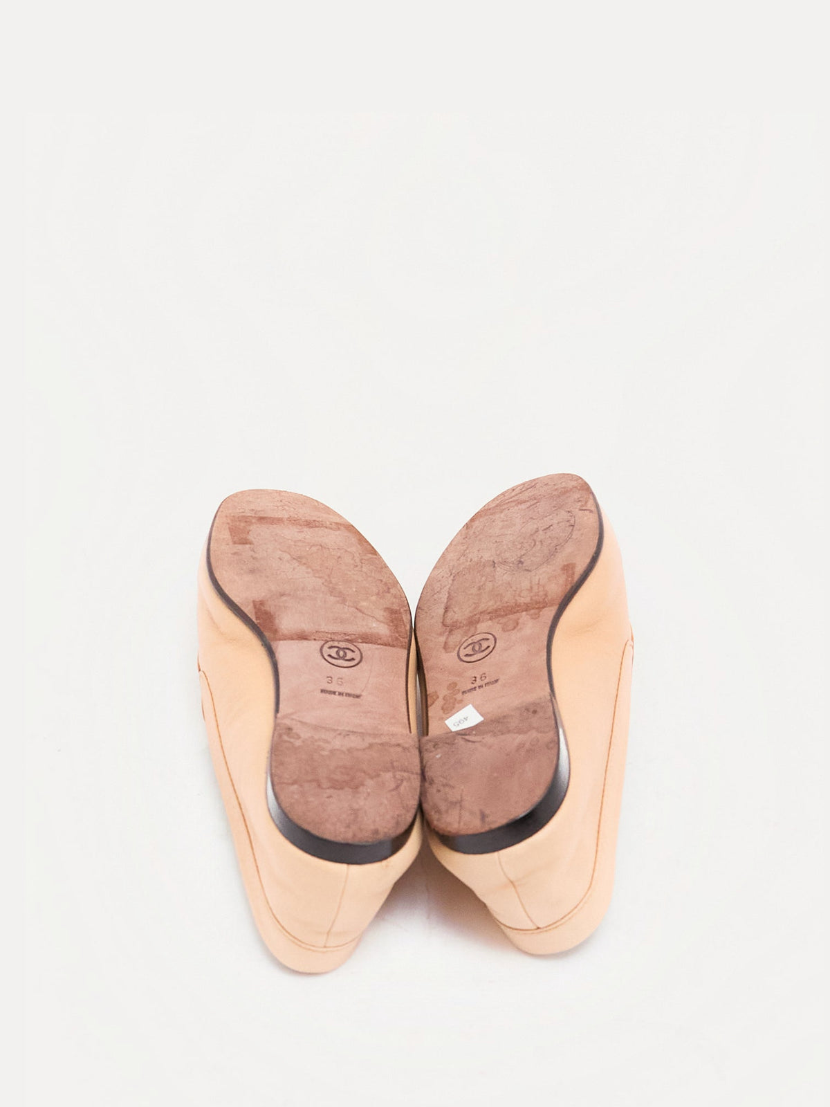 Chanel Tan CC Lambskin Loafers 36