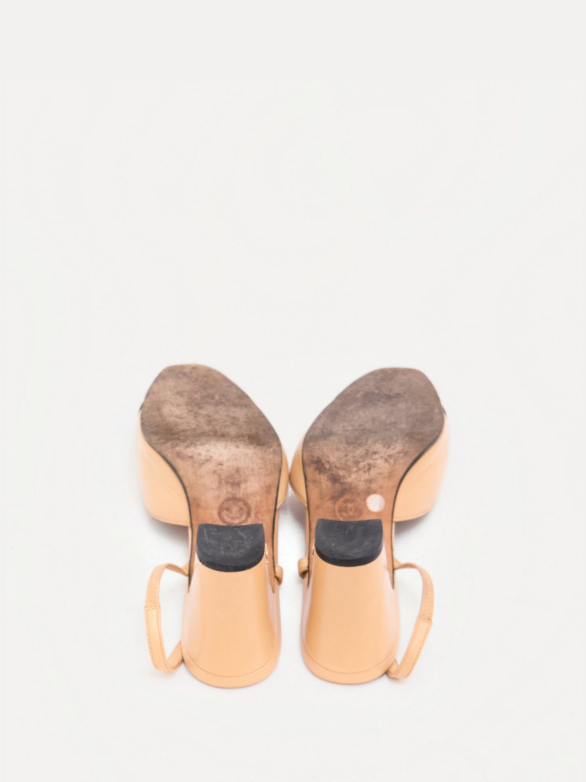 Chanel Tan Black Captoe Slingbacks 36