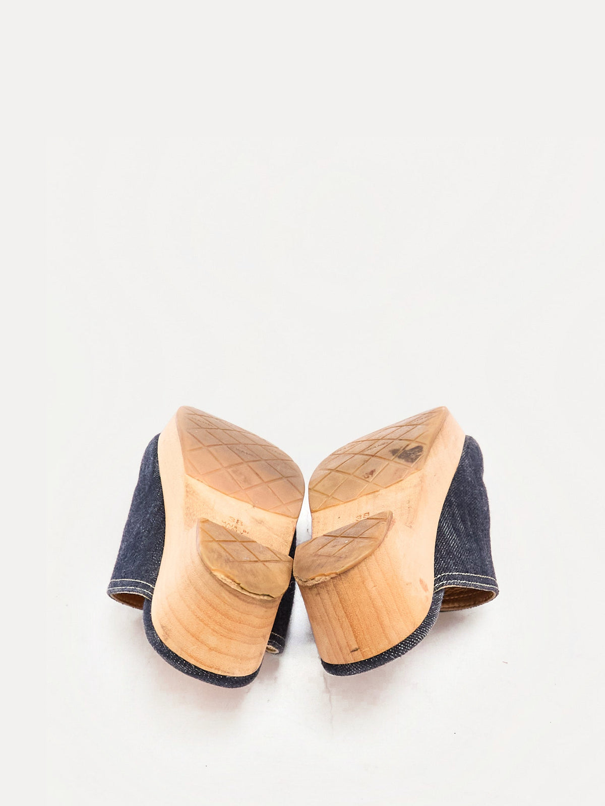 Chanel Denim CC Clogs 38