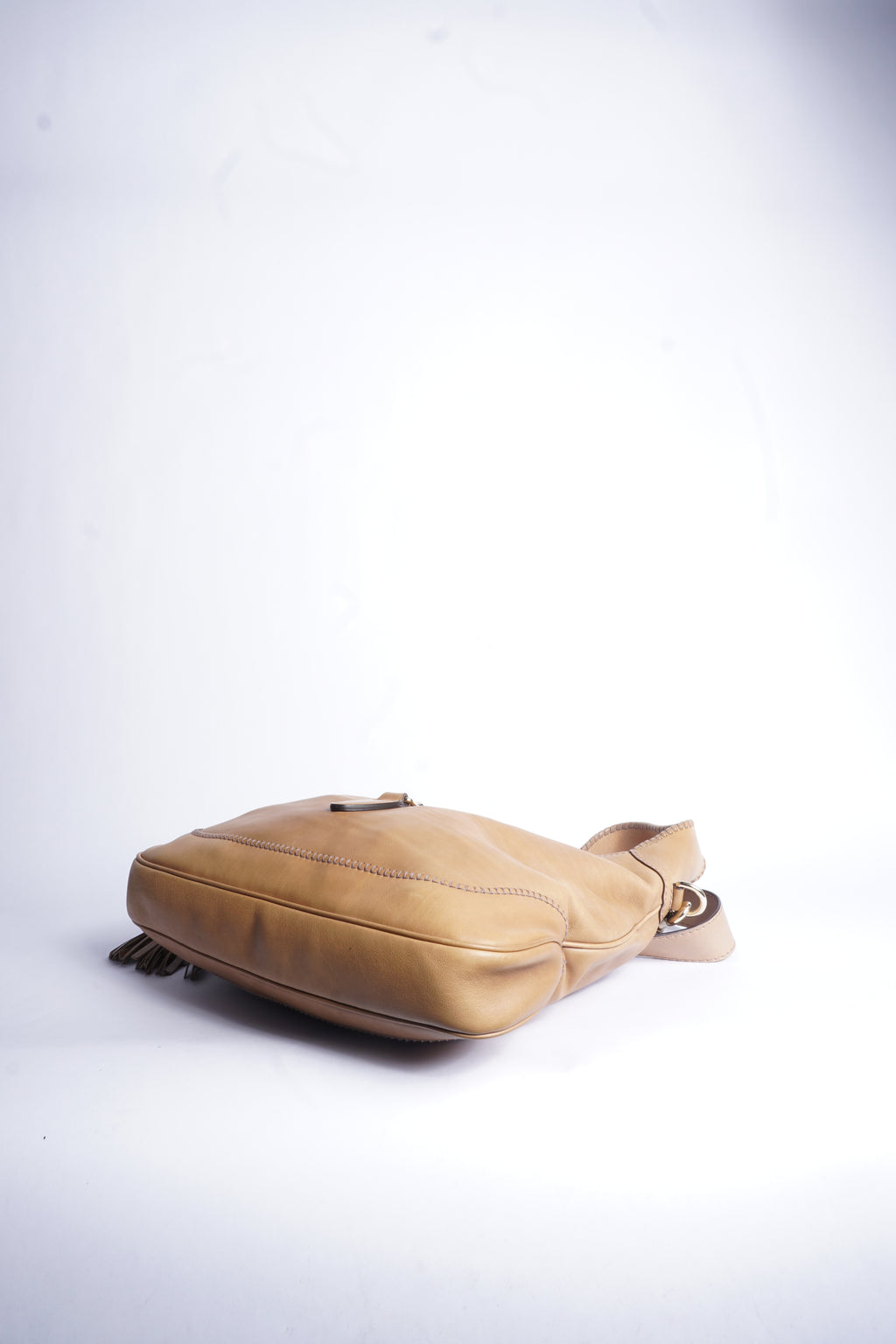 Gucci Tan Leather Piston Lock Jackie