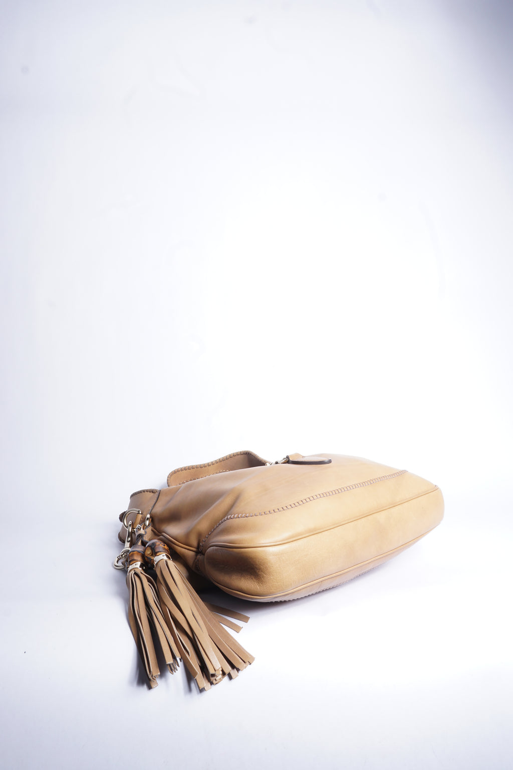 Gucci Tan Leather Piston Lock Jackie