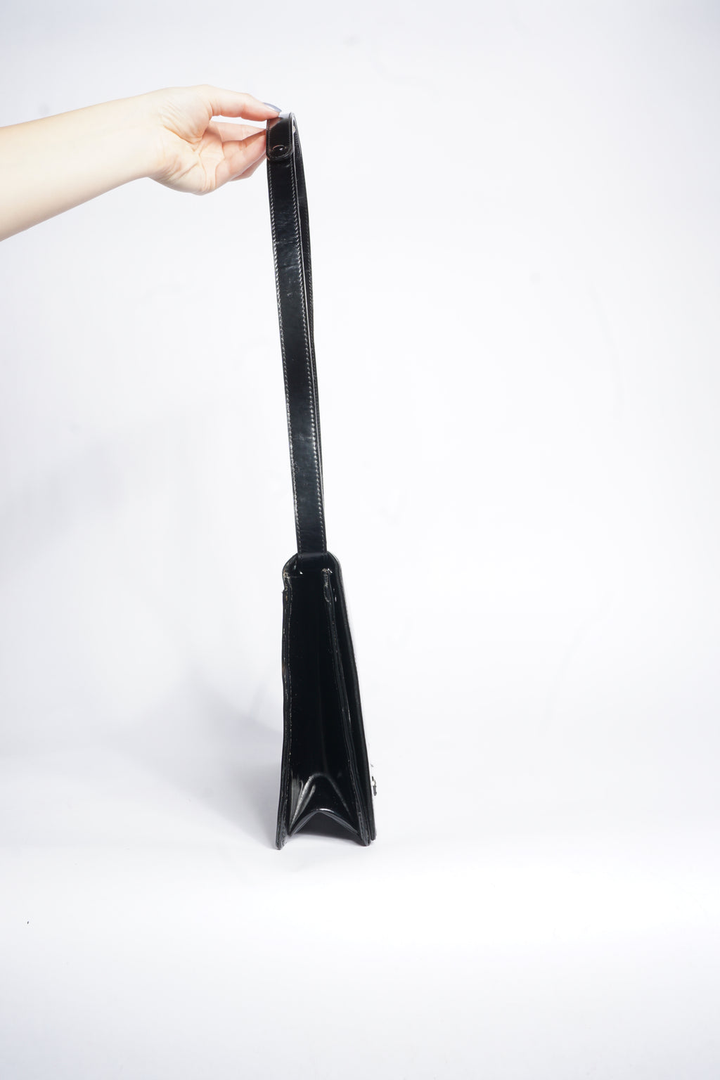 Gucci Black Horsebit Patent Shoulder Bag