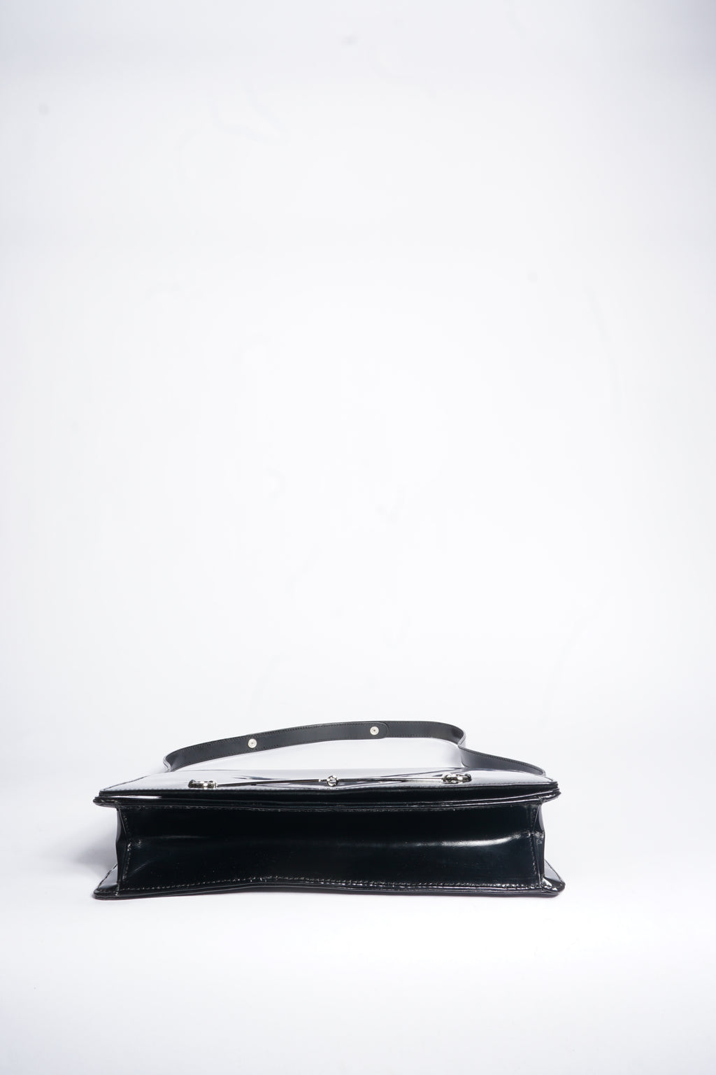 Gucci Black Horsebit Patent Shoulder Bag