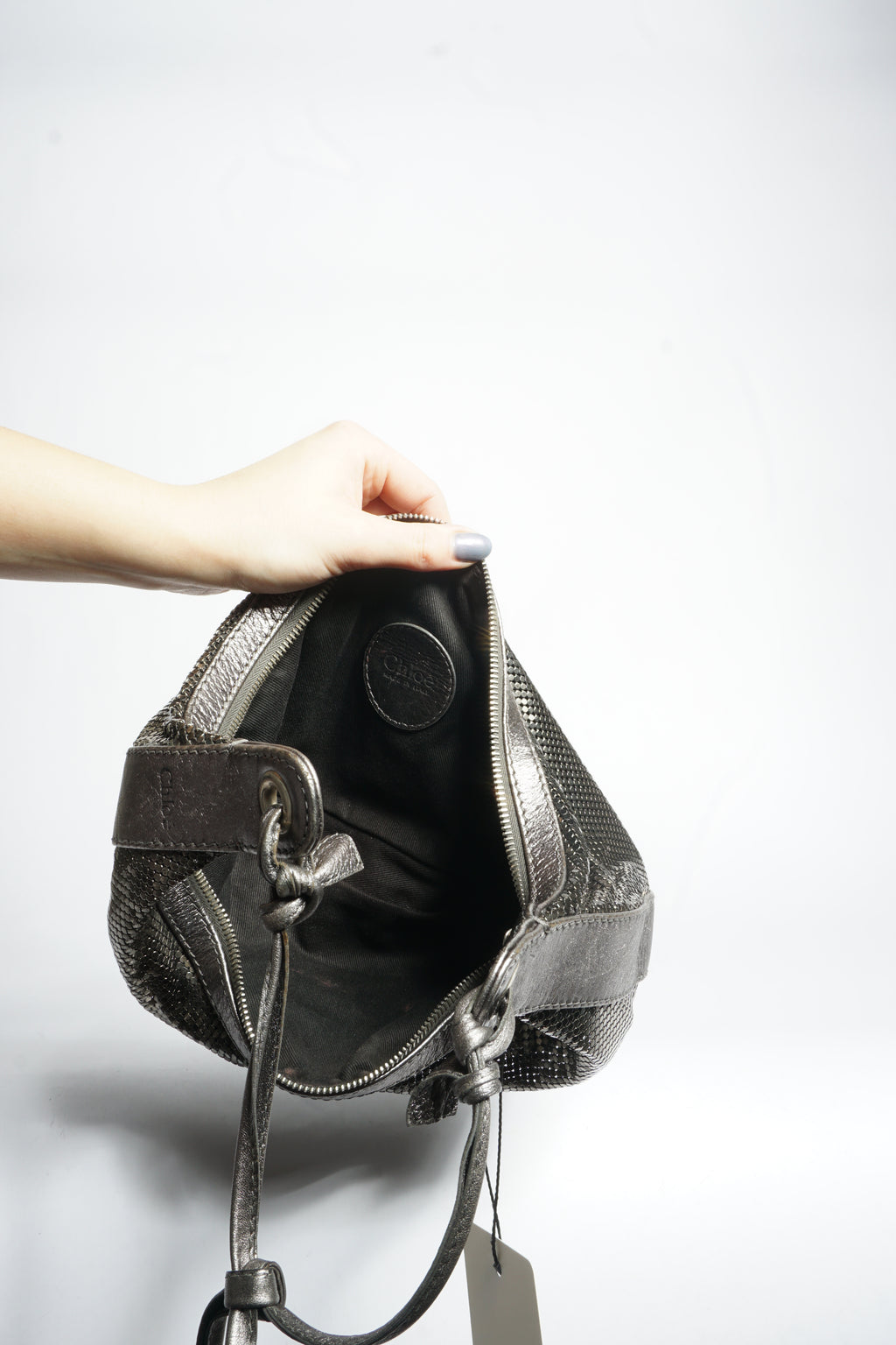 Chloe Silver Sequin Chainmail 'Glomesh' Bag