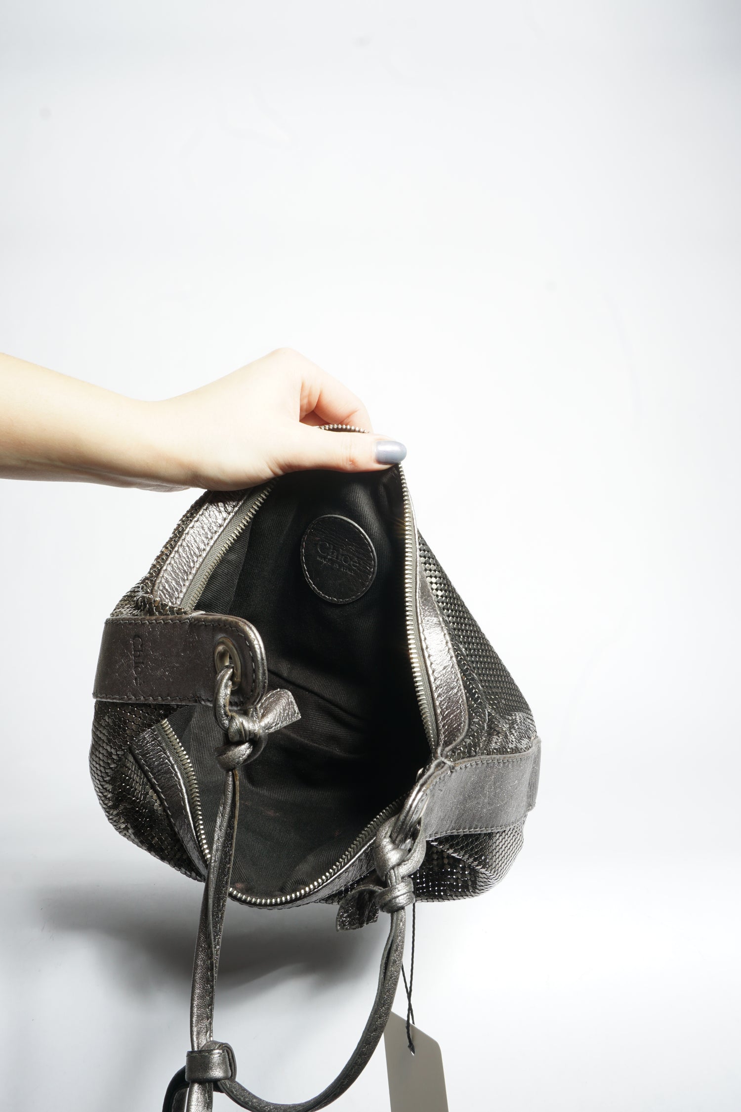 Chloe Silver Sequin Chainmail 'Glomesh' Bag