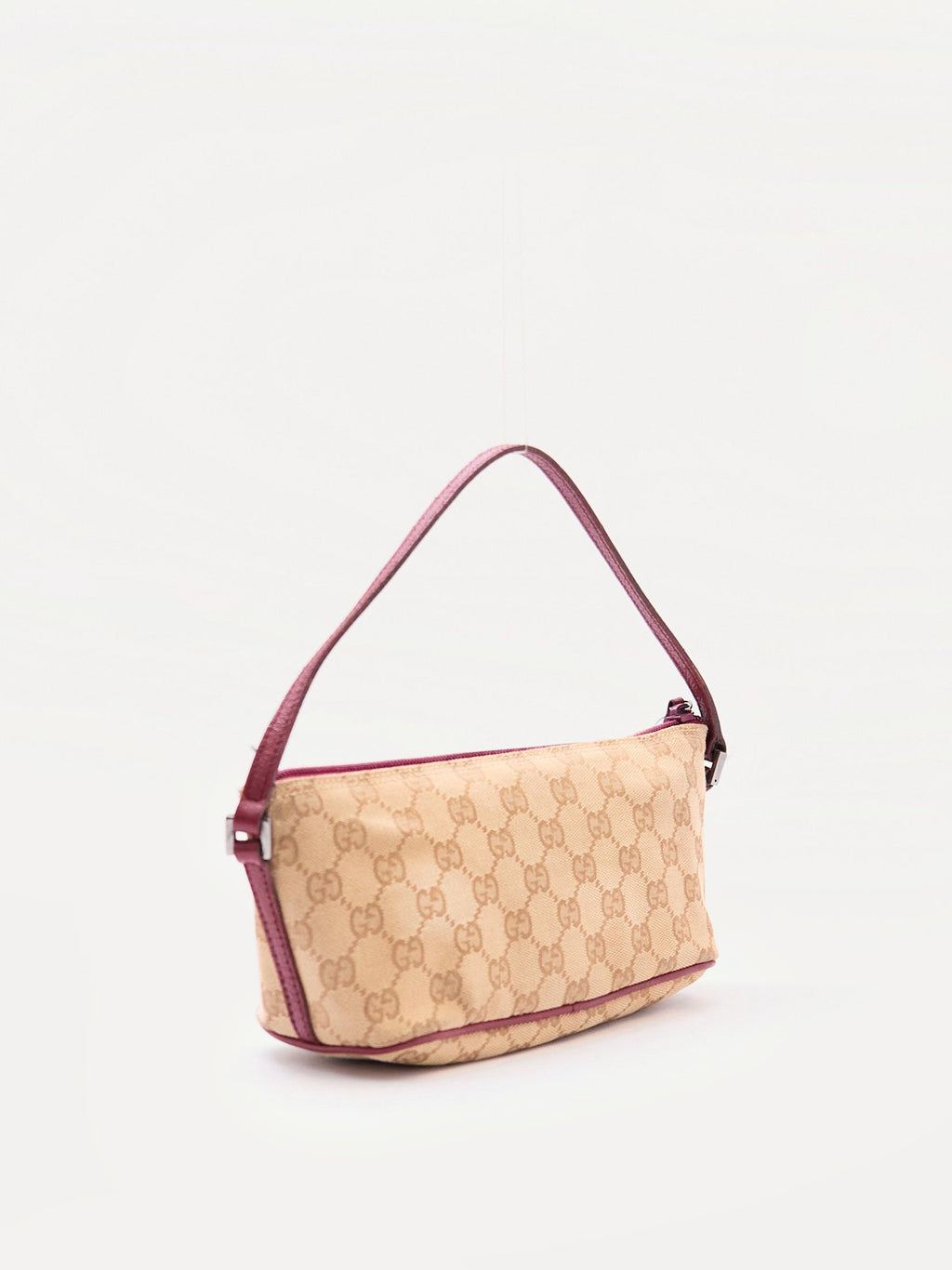 Gucci Brown Red Monogram Pochette