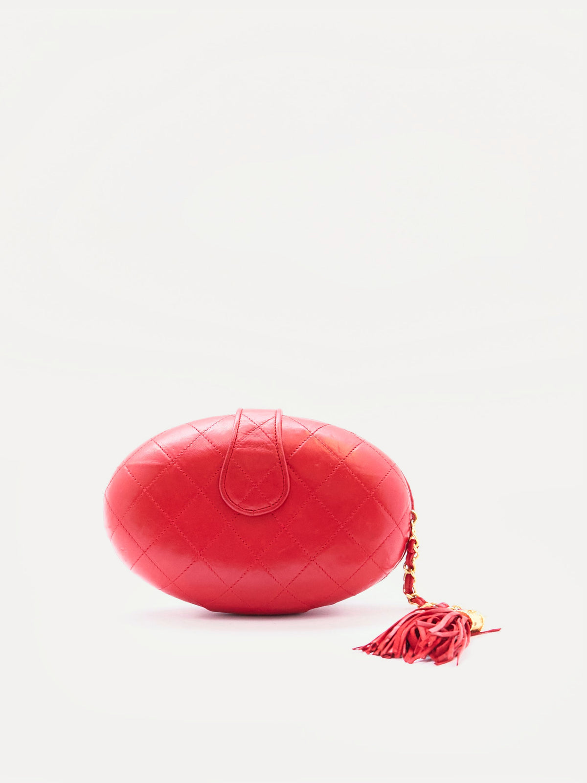 90's Chanel Red Egg Clutch